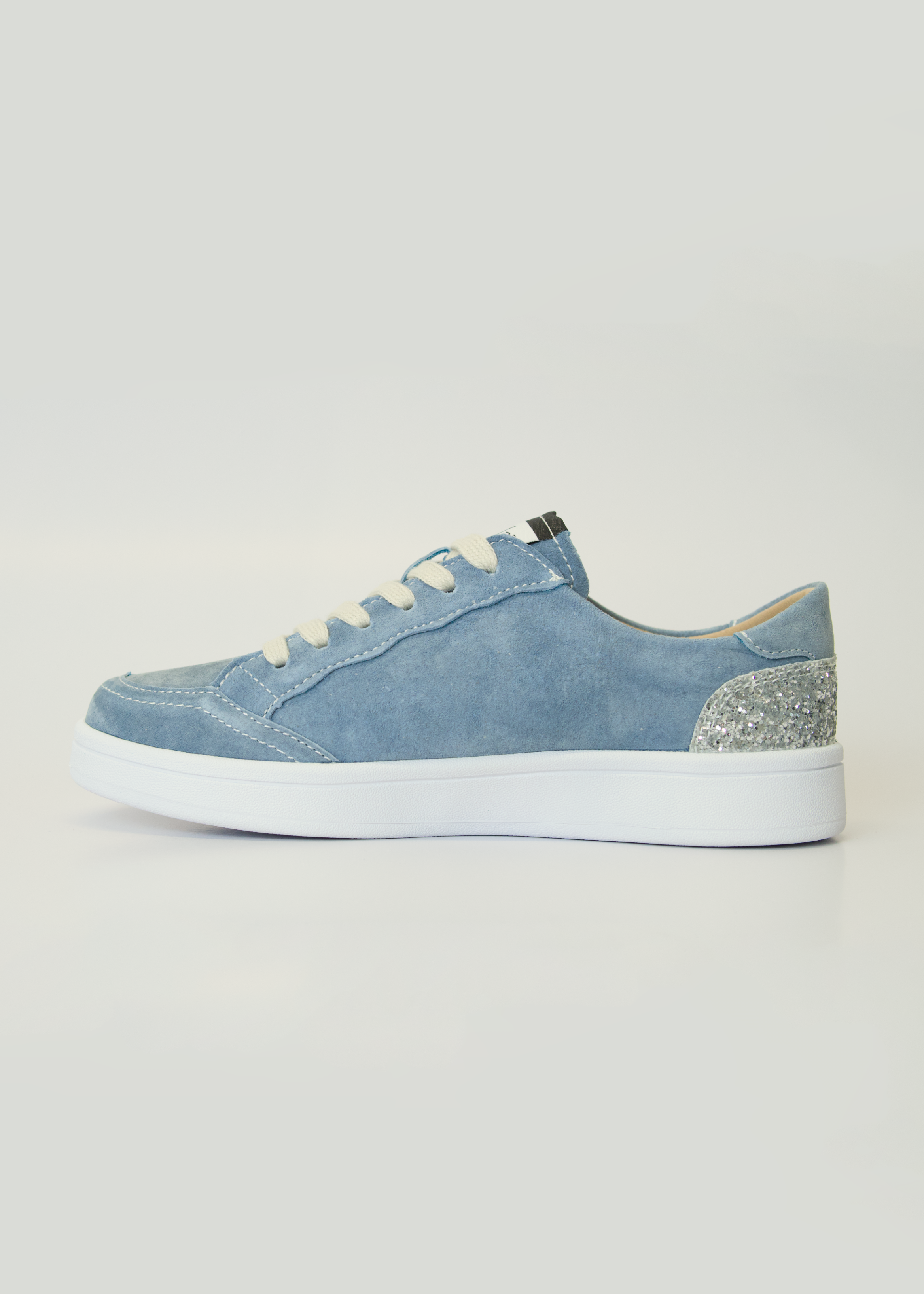 Mia Leather Sneaker In Light Blue