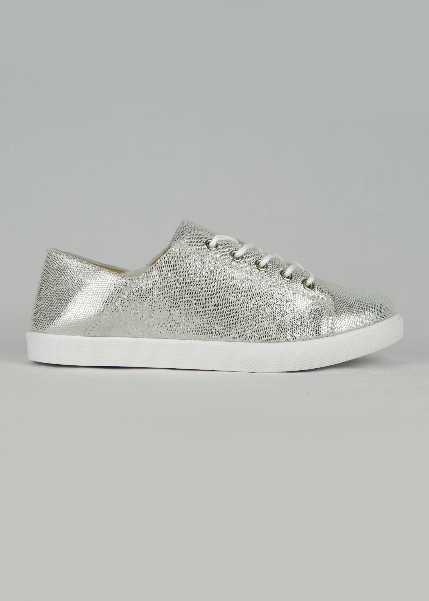 Nicki Snake Print Sneaker In Silver