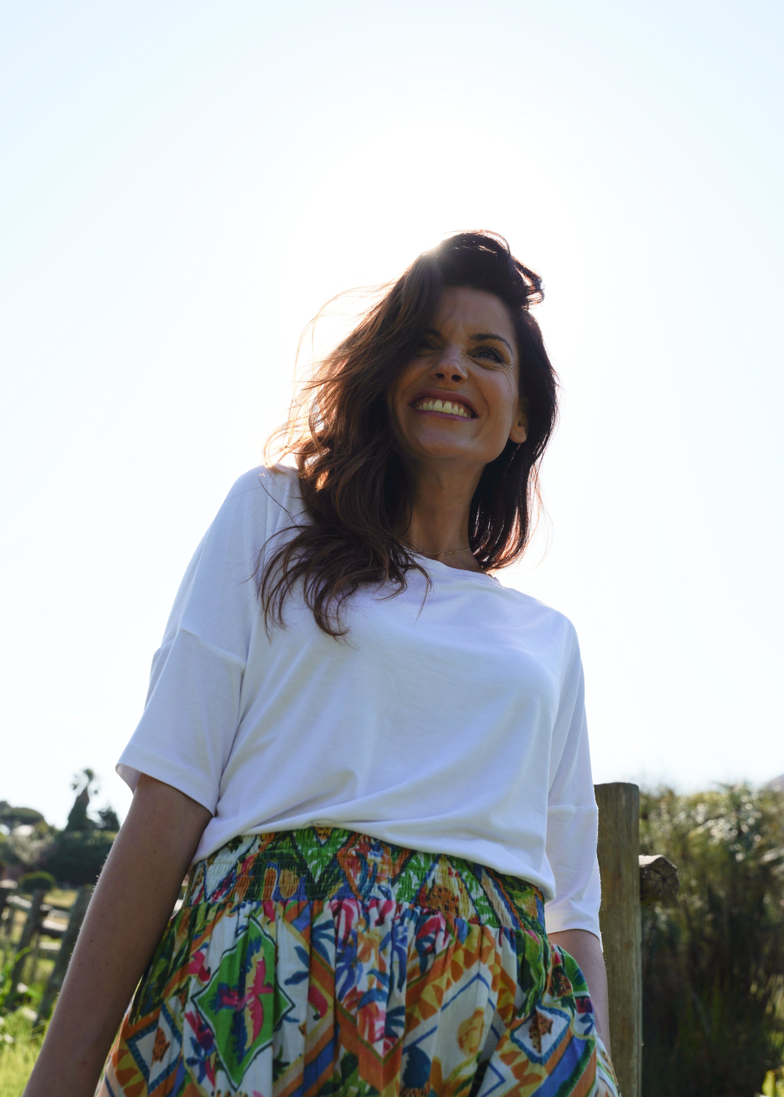 Classic Tee with Back Seam in White