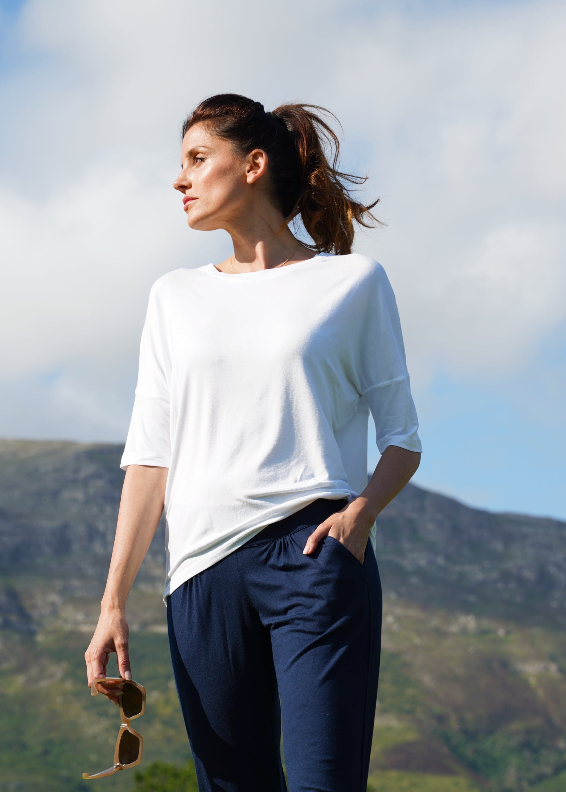 Classic Tee with Back Seam in White