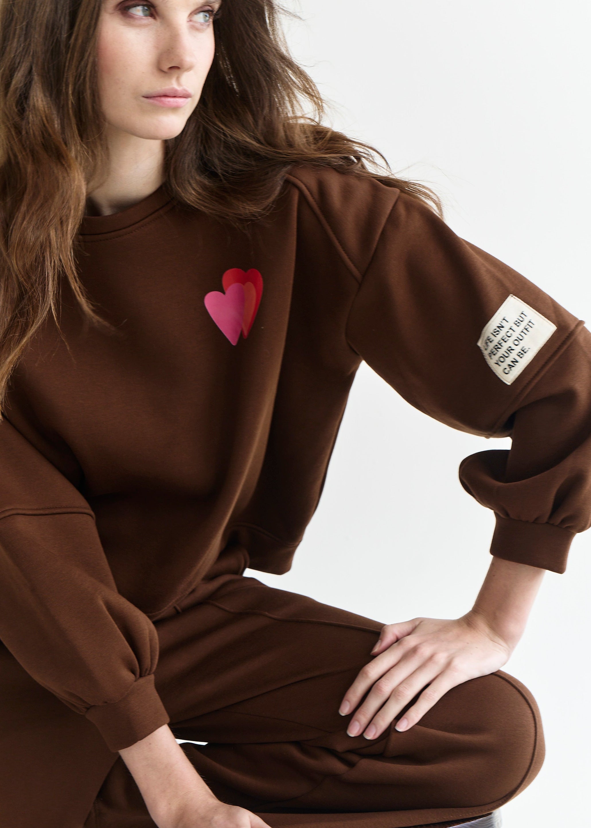 Positive Vibes Only Italian Sweater in Chocolate