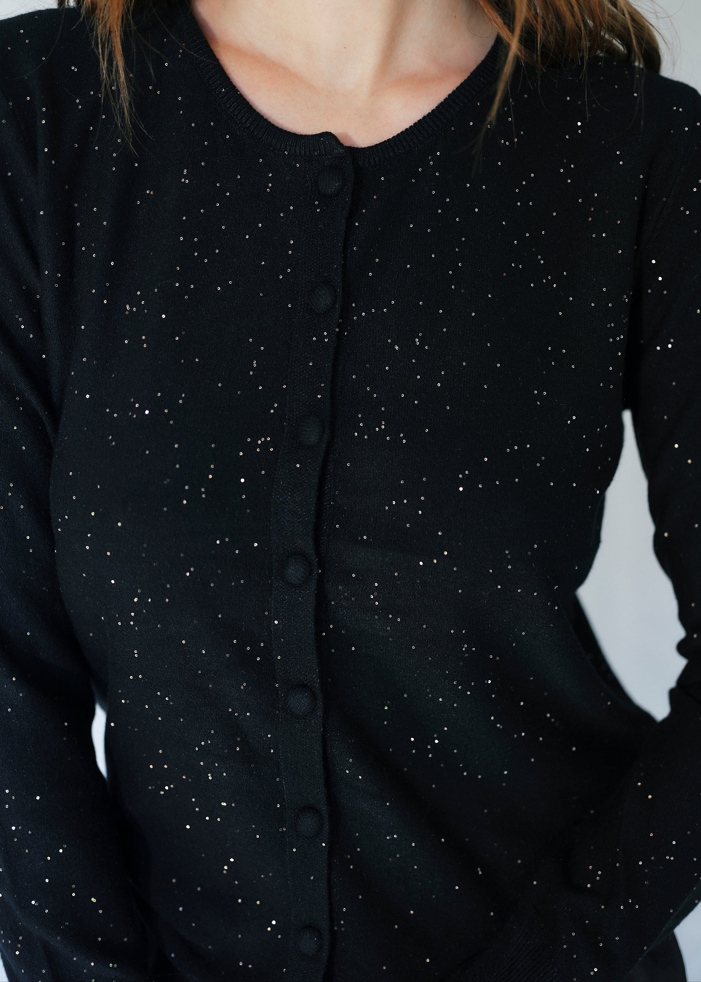 Lurex Cardigan in Black