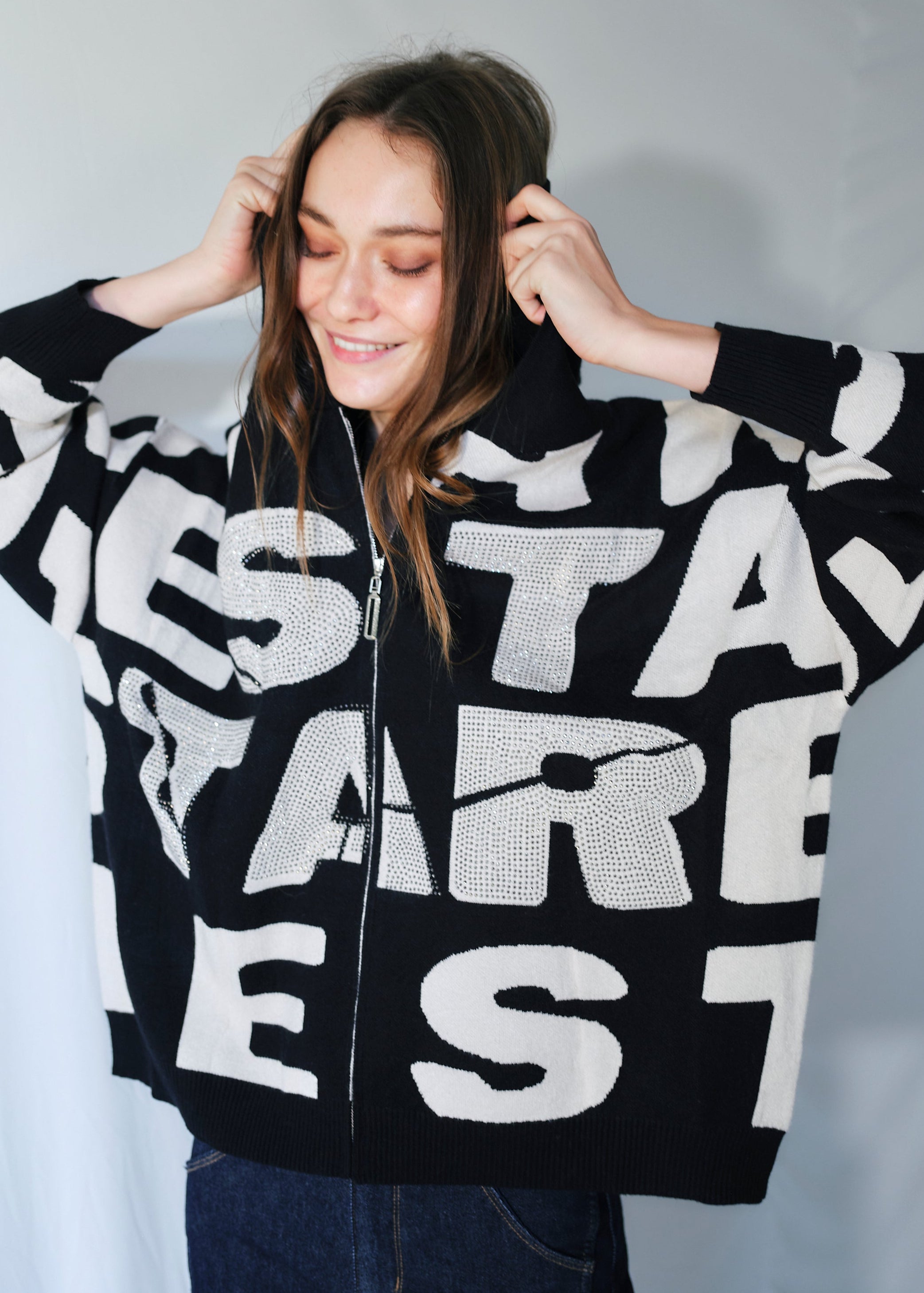 New York Knit with Sparkles in Black and Beige
