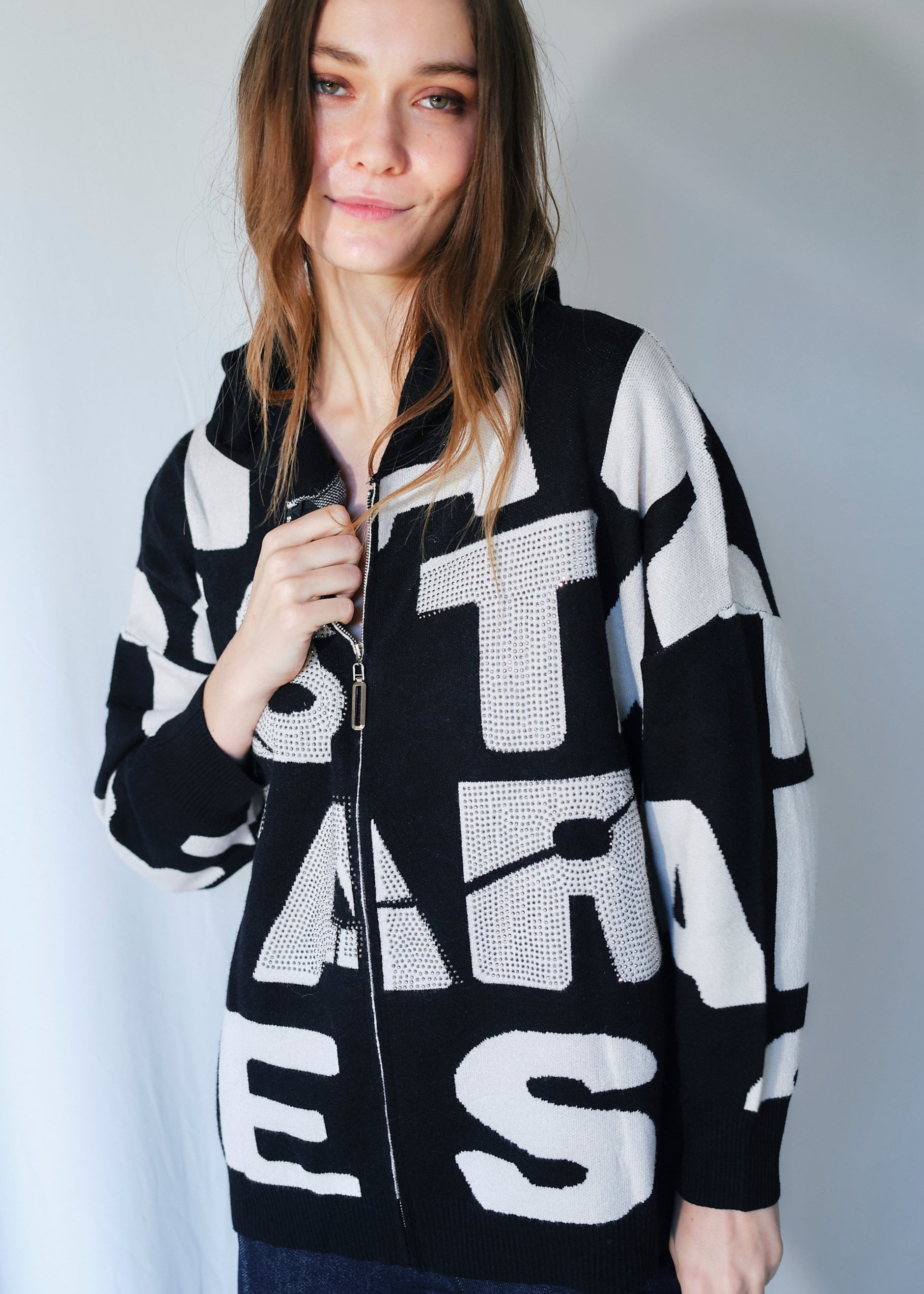 New York Knit with Sparkles in Black and Beige