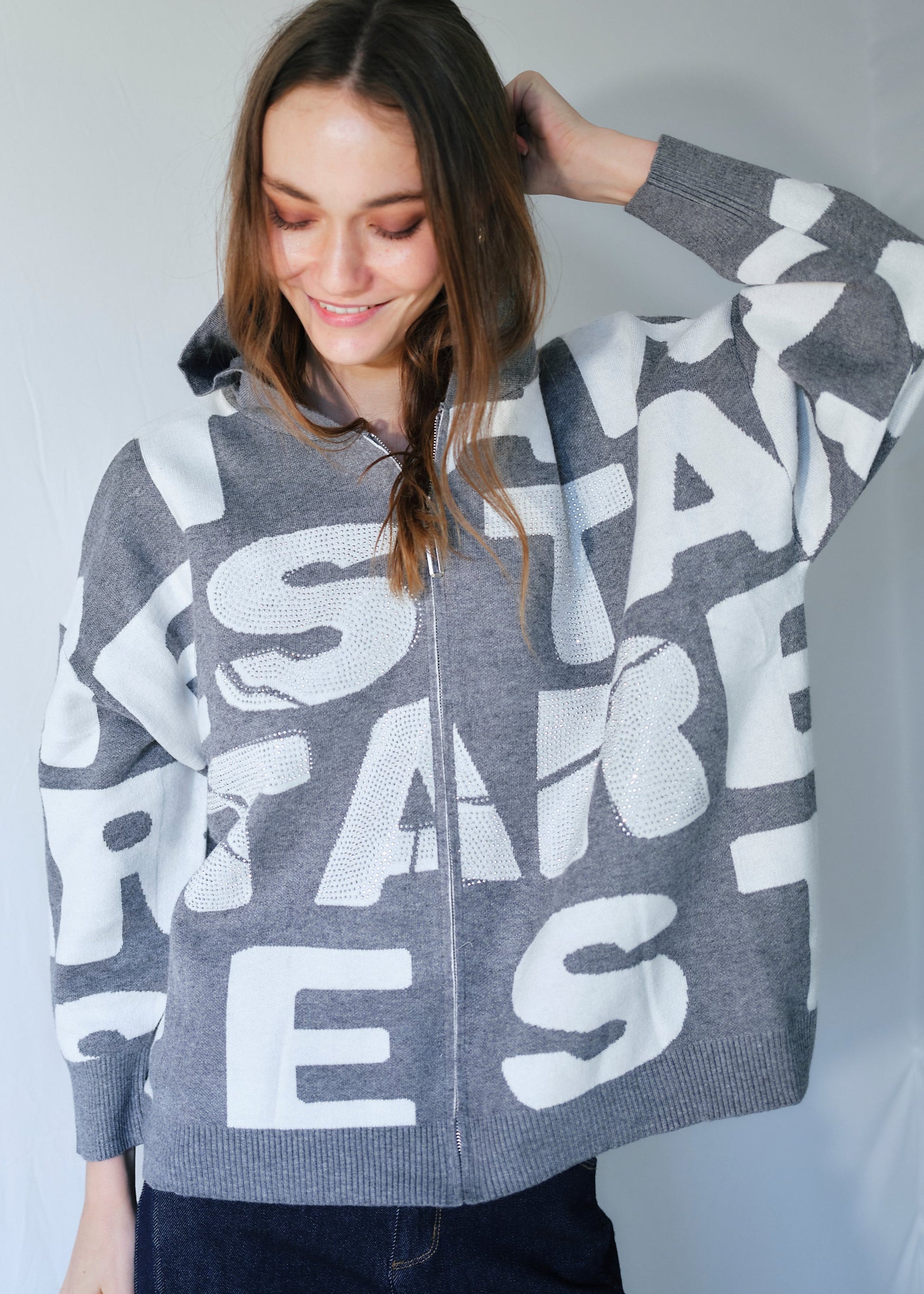New York Knit with Sparkles in Grey and White