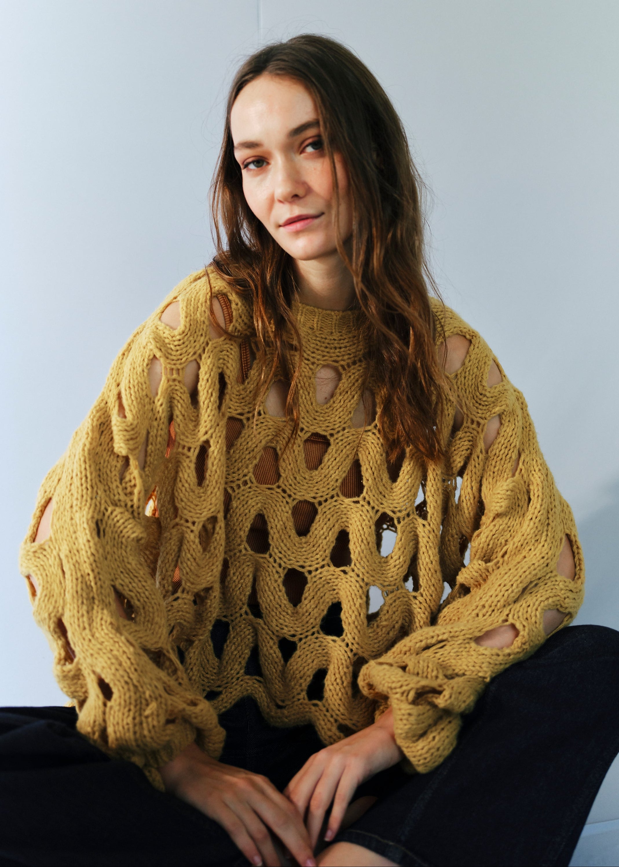 Fuji Viscose Jumper in Mustard