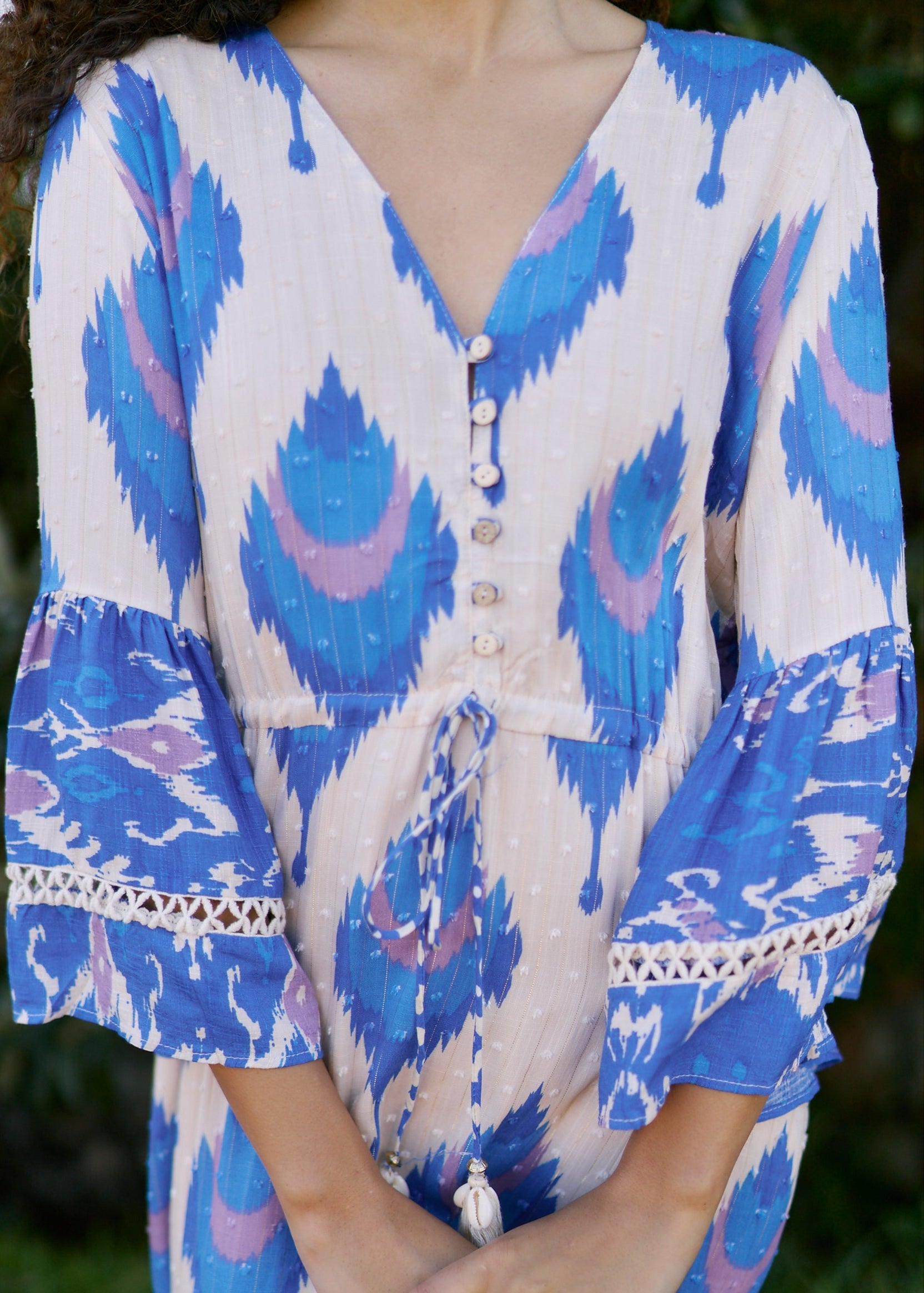 Bahamas Maxi Bohemian Dress in Indigo Blue