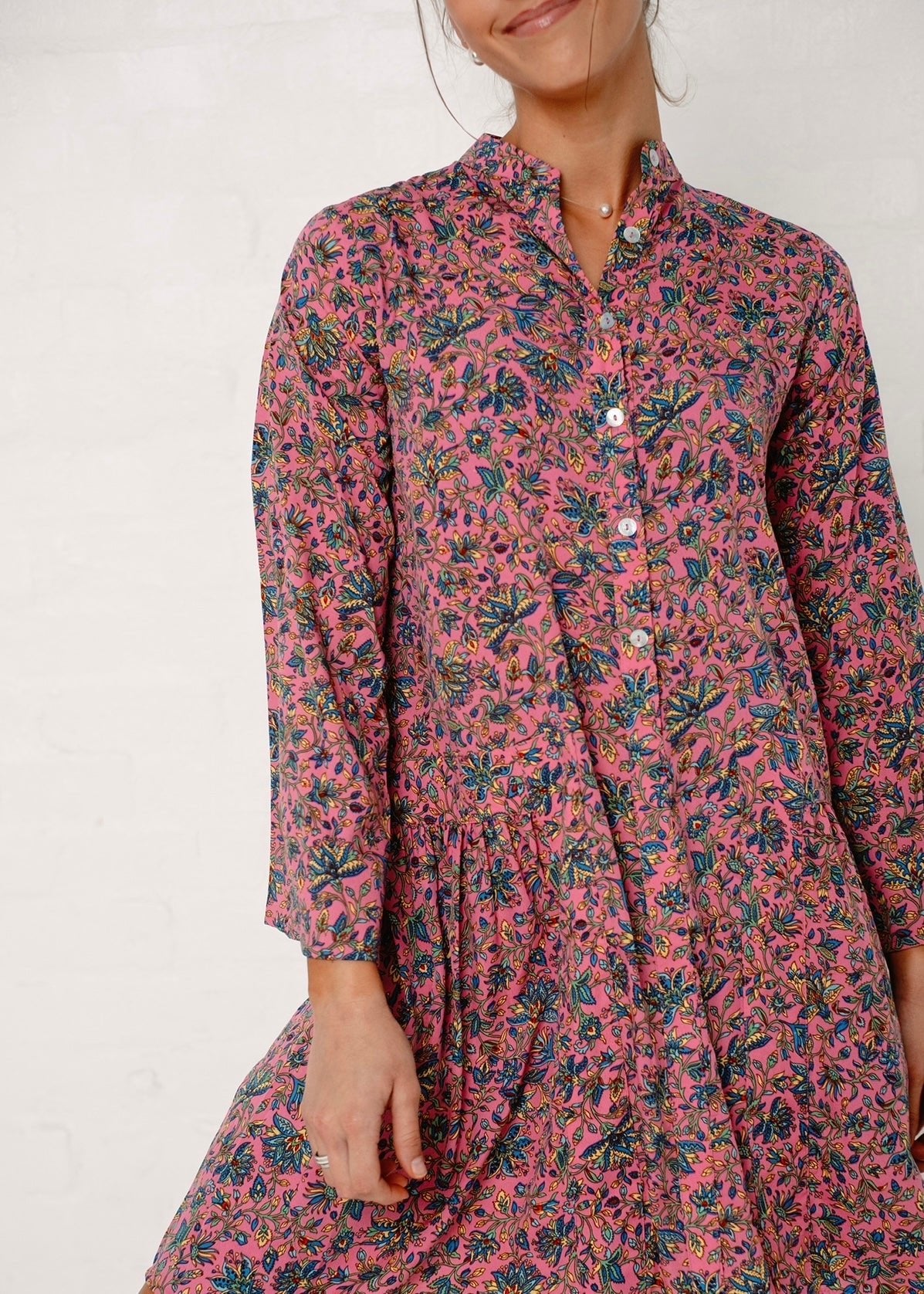 Annabel Dress With Floral Print In Pink And BlueDRESSES - Tribute Store