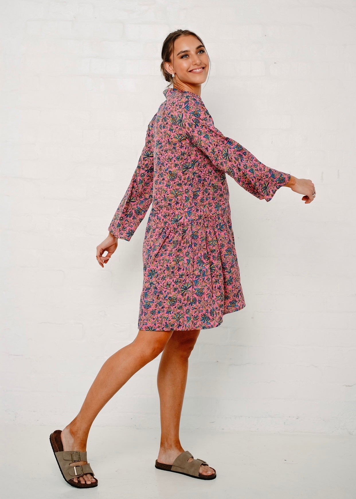 Annabel Dress With Floral Print In Pink And BlueDRESSES - Tribute Store