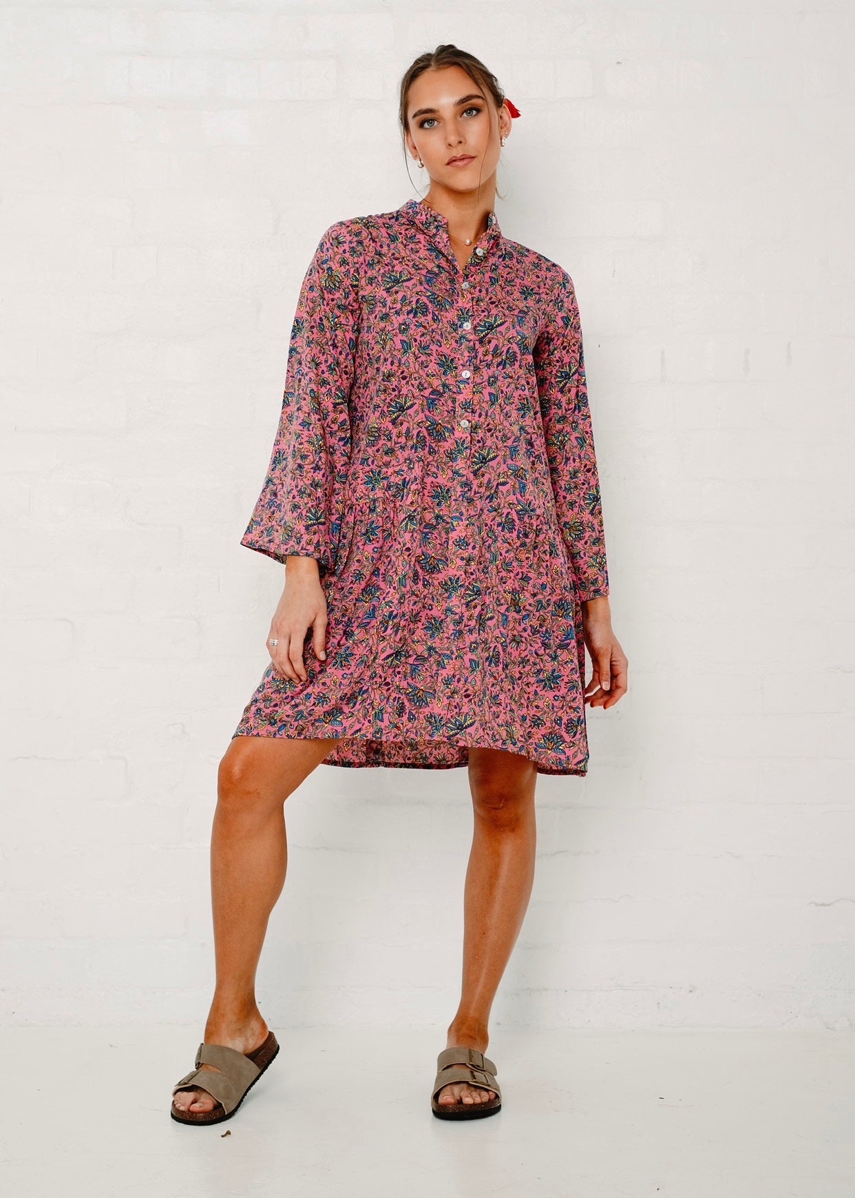 Annabel Dress With Floral Print In Pink And BlueDRESSES - Tribute Store