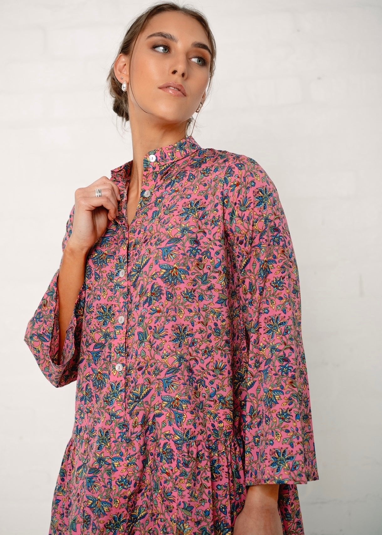 Annabel Dress With Floral Print In Pink And BlueDRESSES - Tribute Store