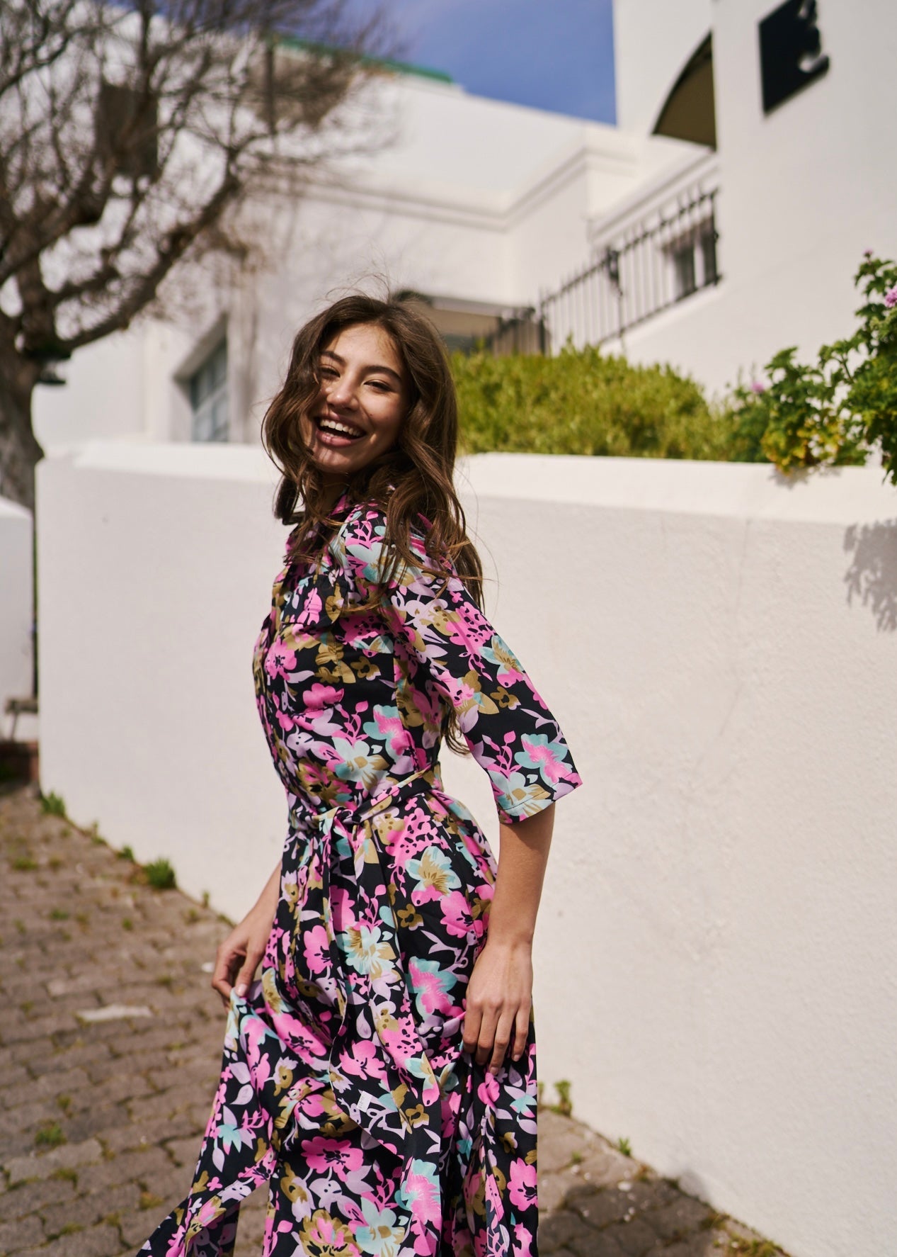 Midi Dress Warehouse Floral Mini Shirt Dress Women Printed Shirt Dress