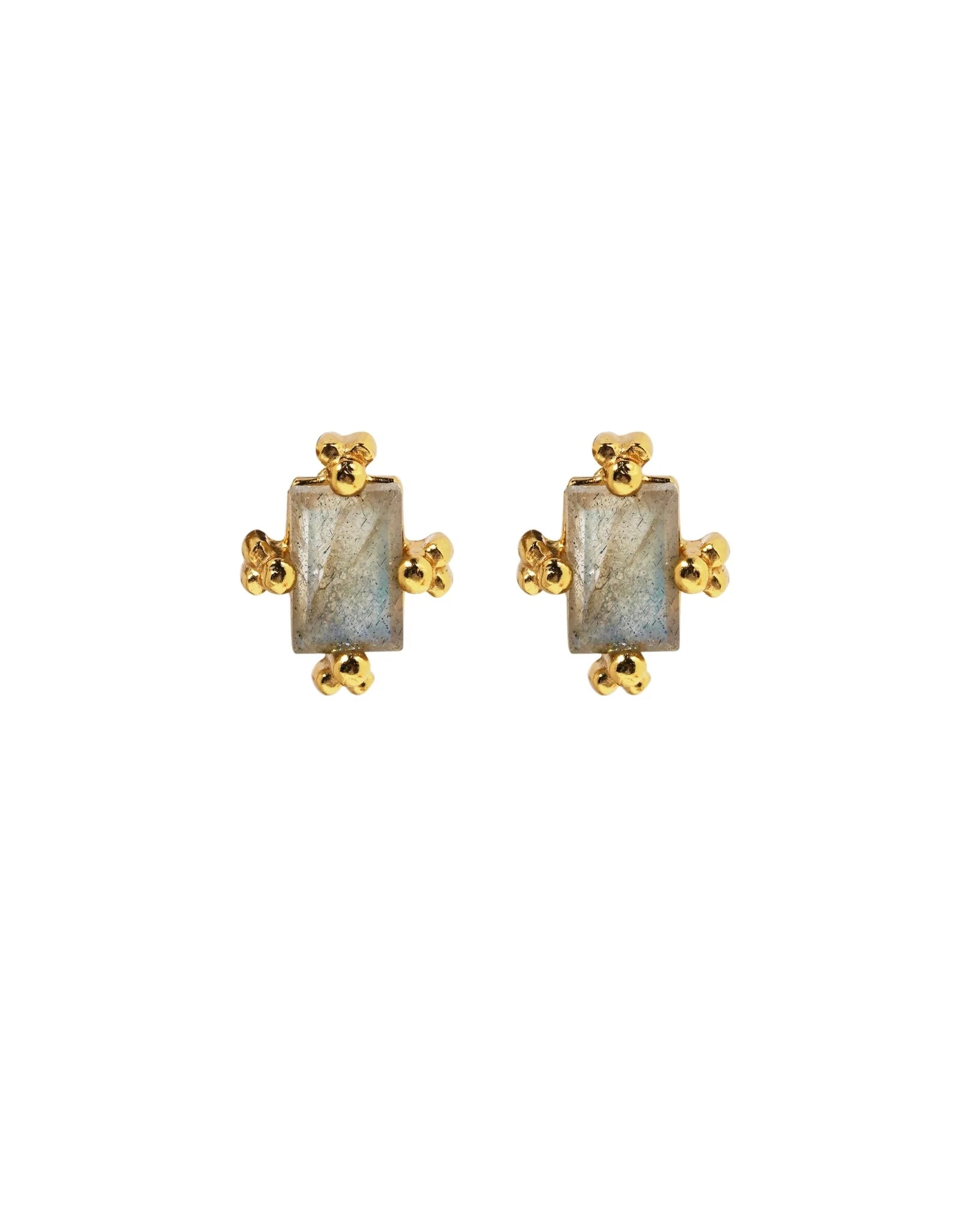 Organic Rectangle Labradorite Opal Stud EarringACCESSORIES - Tribute Store