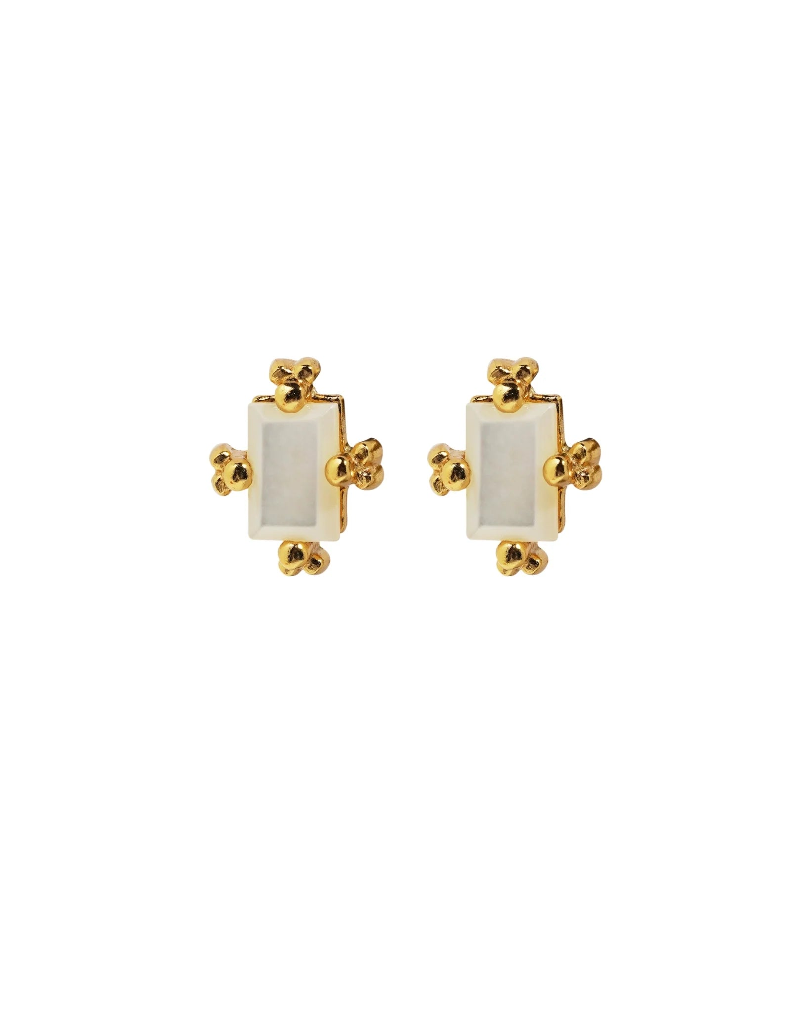 Organic Rectangle Mother Of Pearl Stud EarringACCESSORIES - Tribute Store