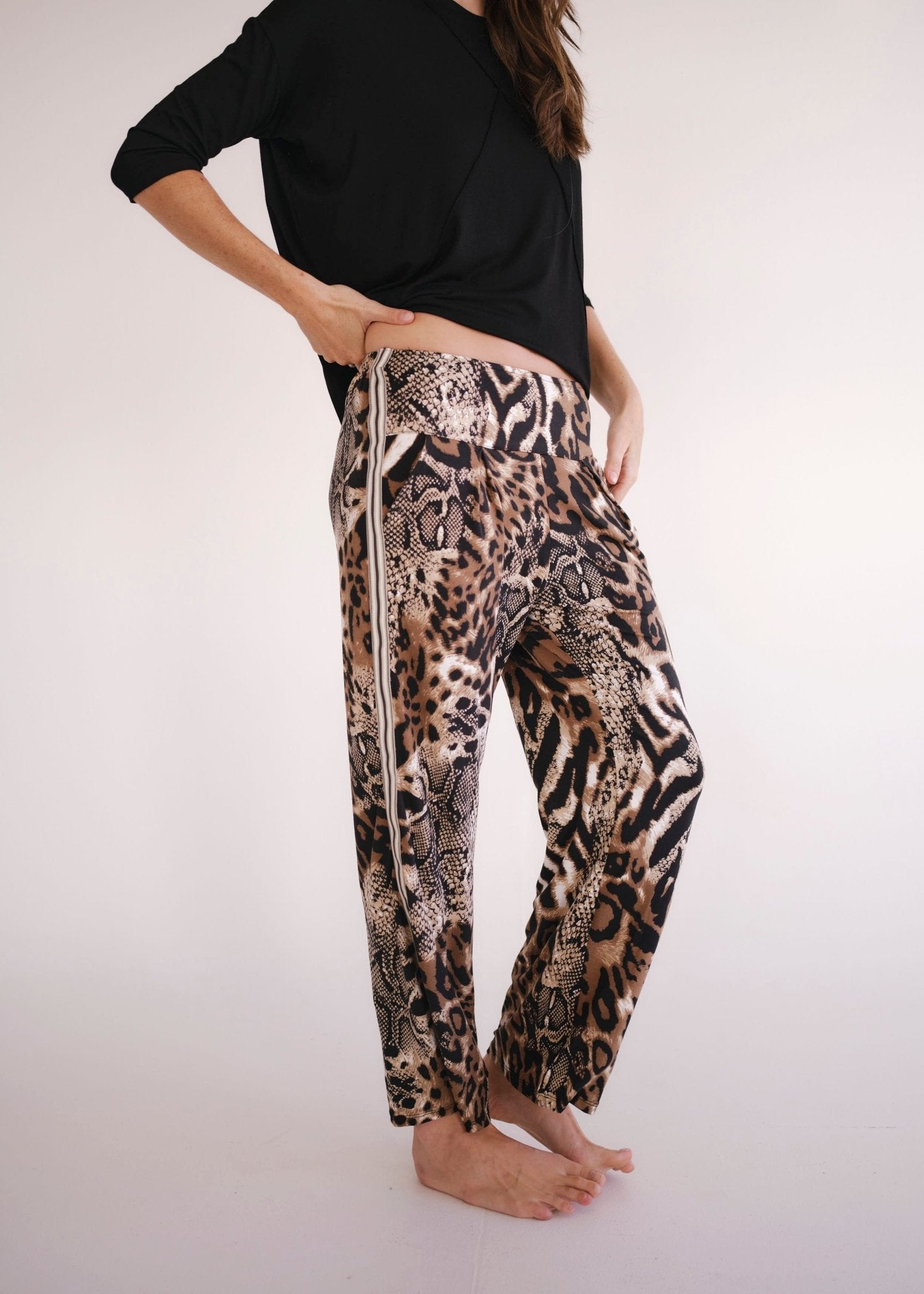 View our Alana Wide Leg Pants In Animal Print - by Tribute Store