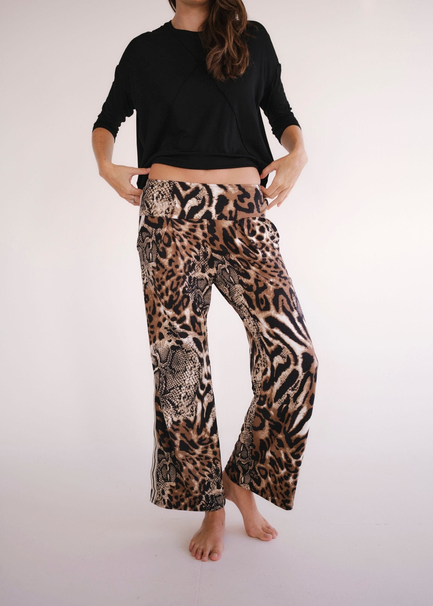 View our Alana Wide Leg Pants In Animal Print - by Tribute Store