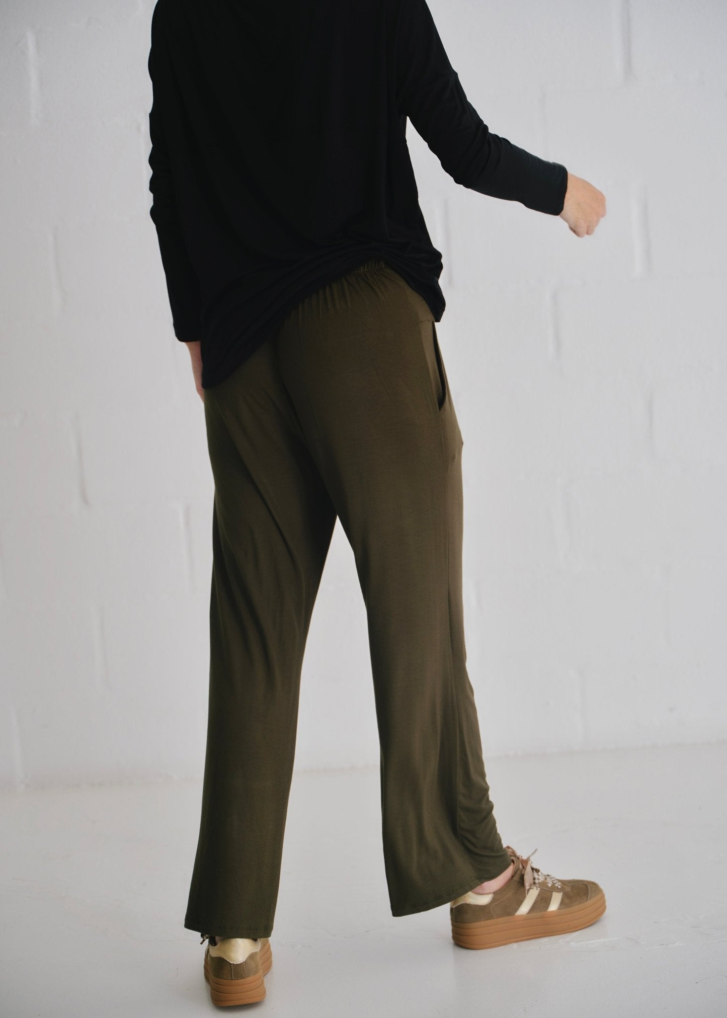 View our Alana Wide Leg Pants In Khaki - by Tribute Store