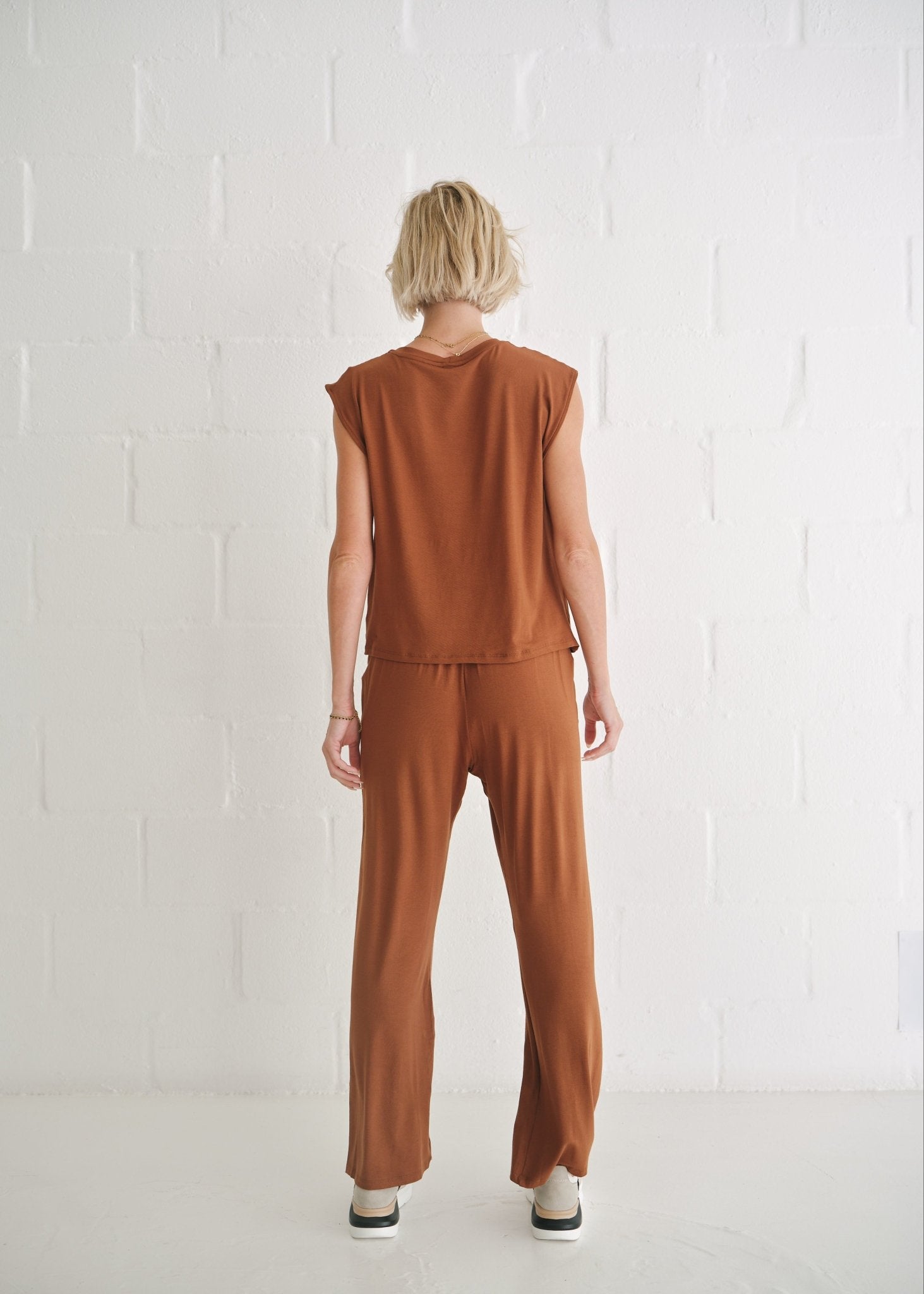 View our Alana Wide Leg Pants In Tobacco - by Tribute Store