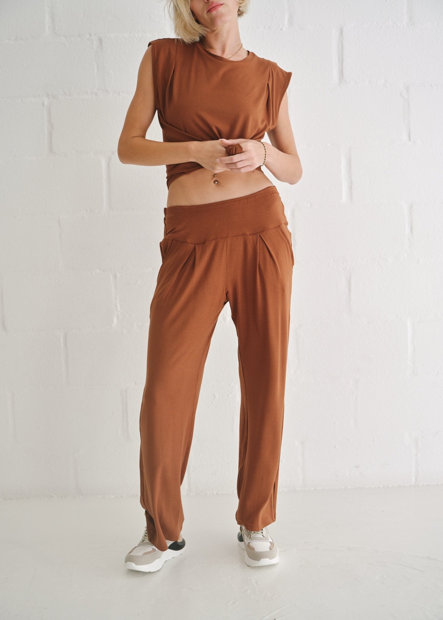 View our Alana Wide Leg Pants In Tobacco - by Tribute Store