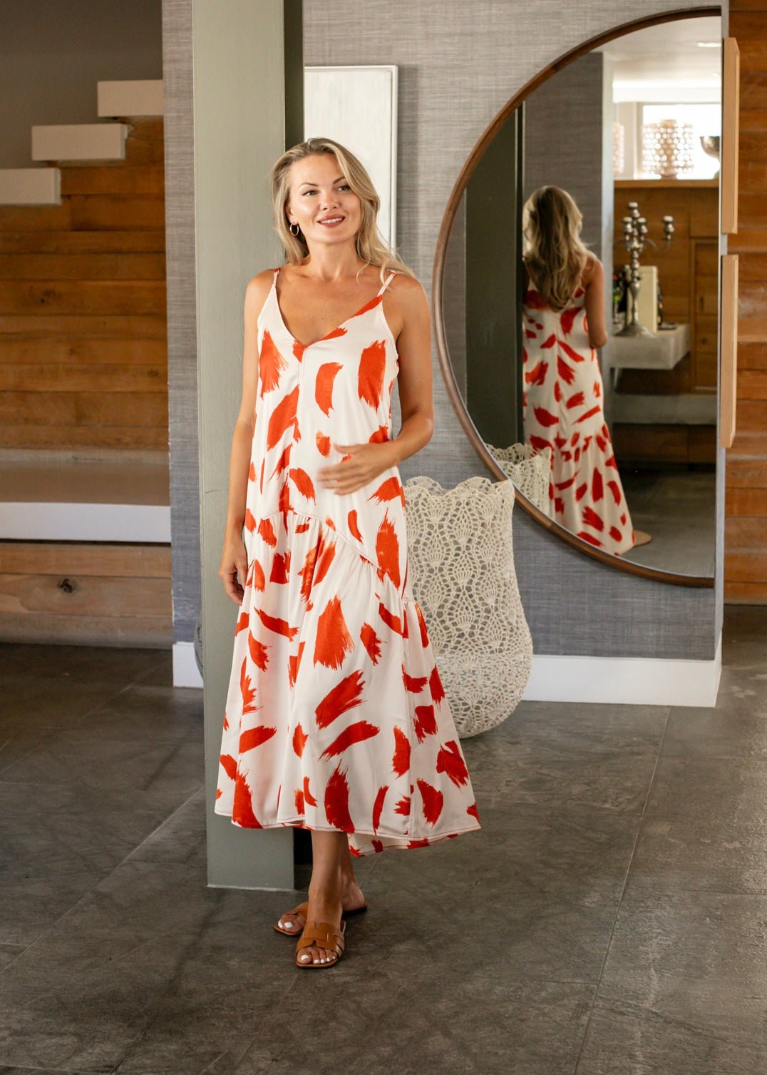 View our Allesandra Sleeveless Dress In Ruby Splash - by Tribute Store