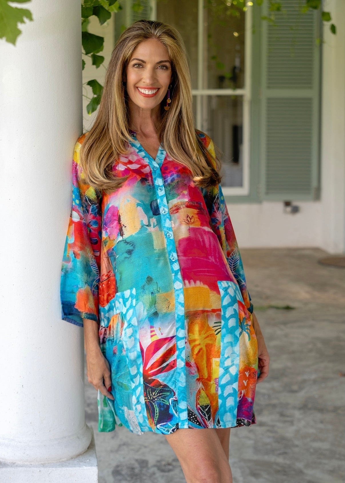 View our Amalfi Dress With Floral Print In Multicolour - by Tribute Store