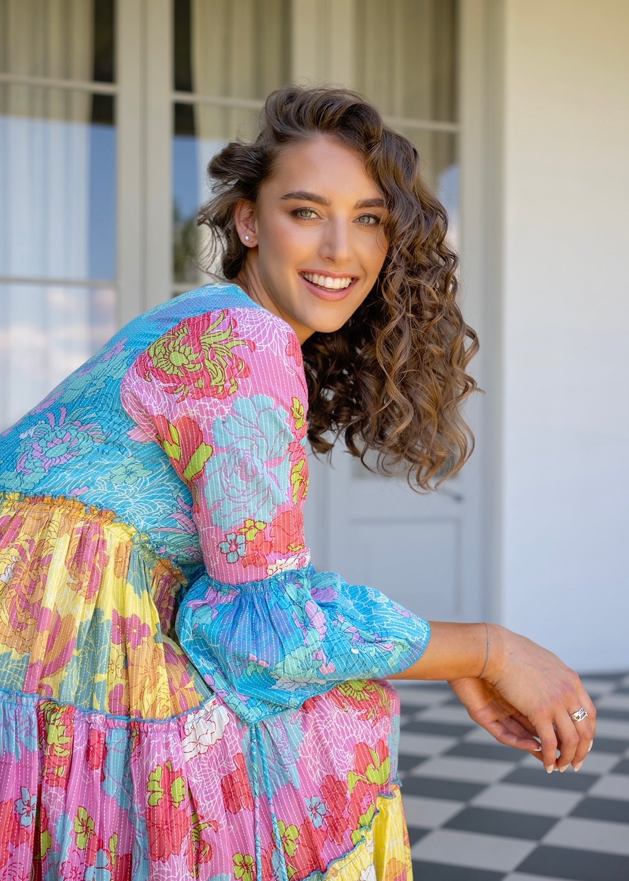 View our Amarena Dress In Blue And Yellow Stripes - by Tribute Store