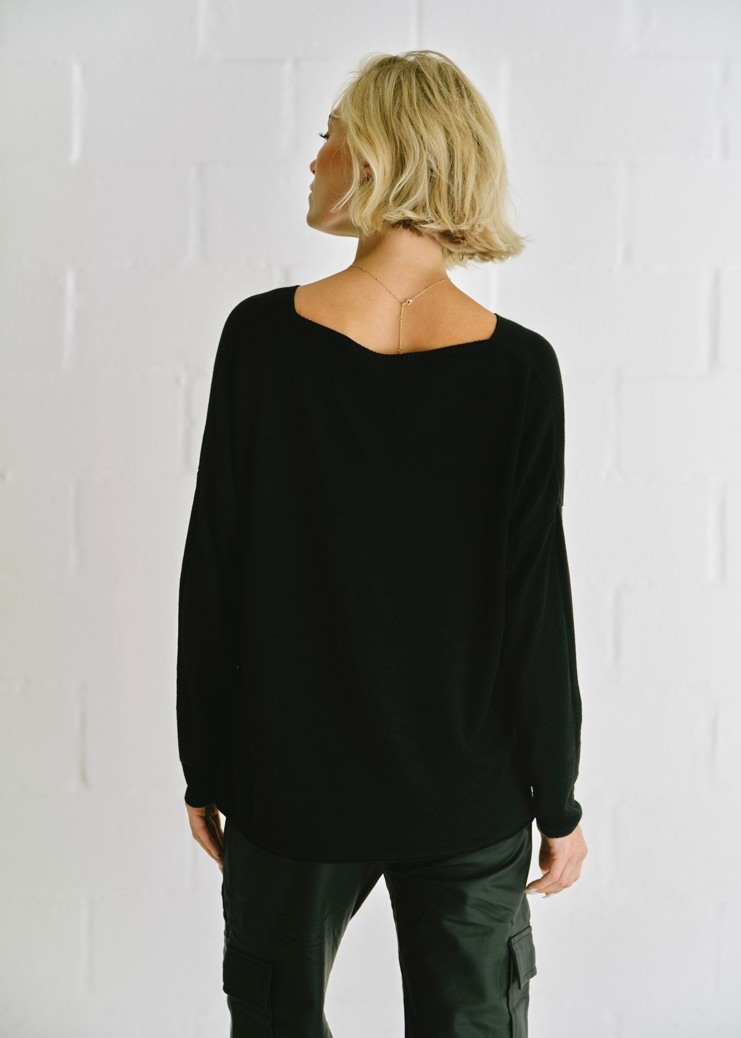 View our Amour Italian V Neck Knit In Black - by Tribute Store