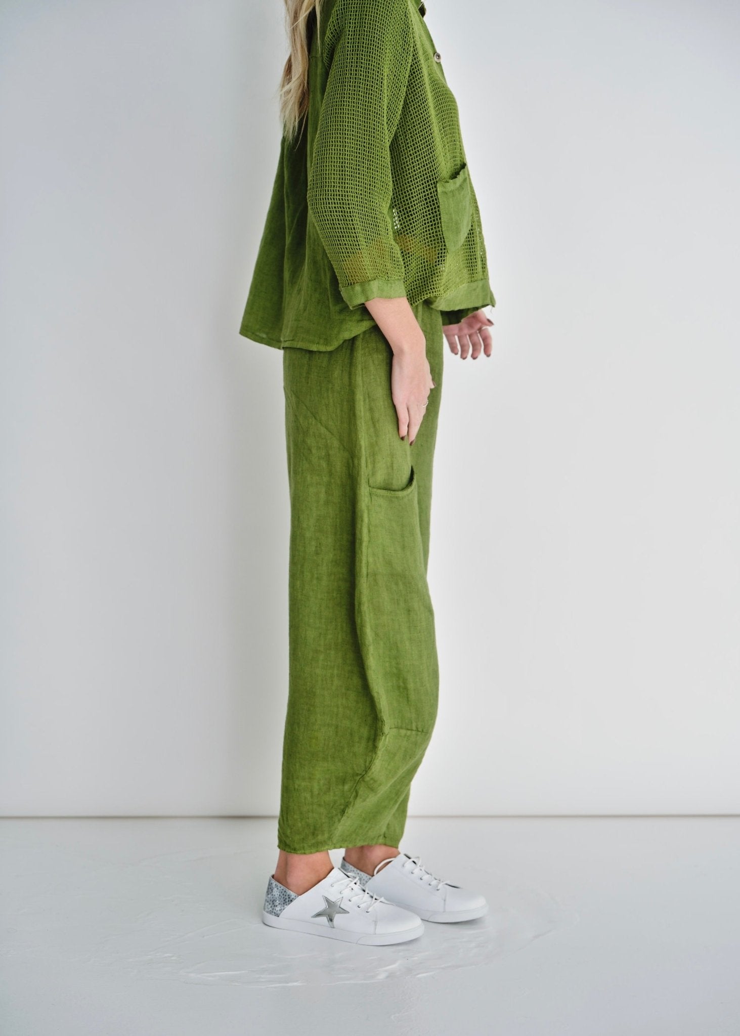 View our Antibes Front Pocket Pants In Bright Green - by Tribute Store