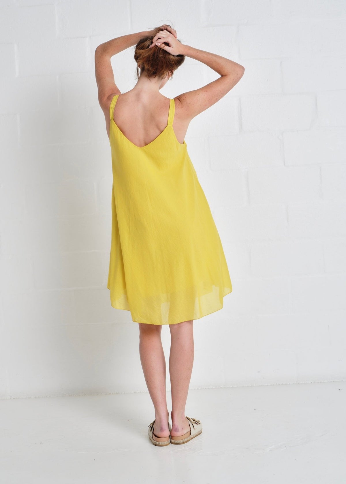 View our Bahamas Short Strappy Dress In Mustard - by Tribute Store