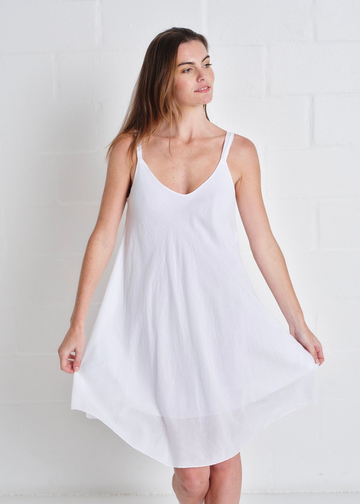 View our Bahamas Short Strappy Dress In White - by Tribute Store