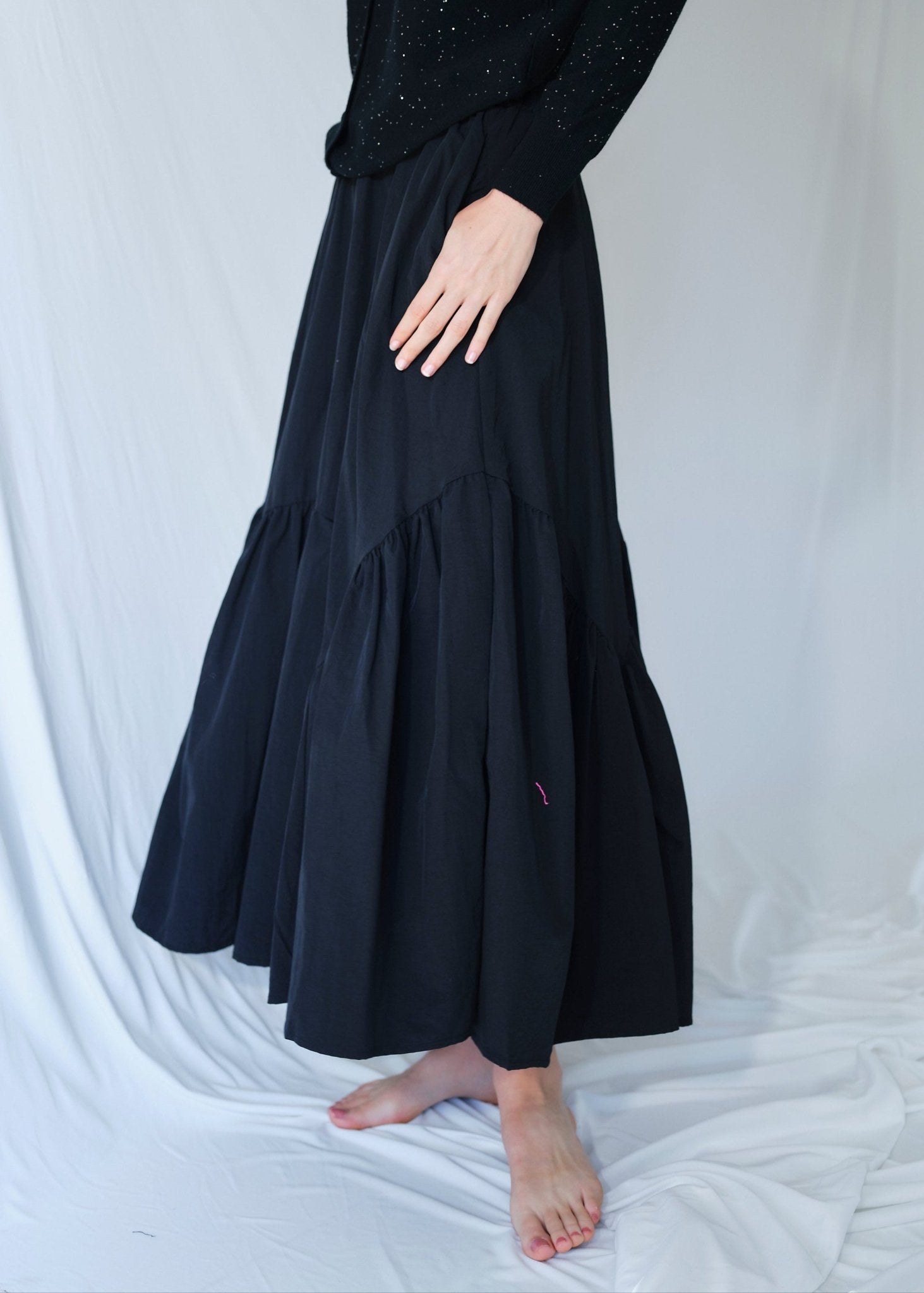 View our Balloon Tiered Skirt In Black - by Tribute Store
