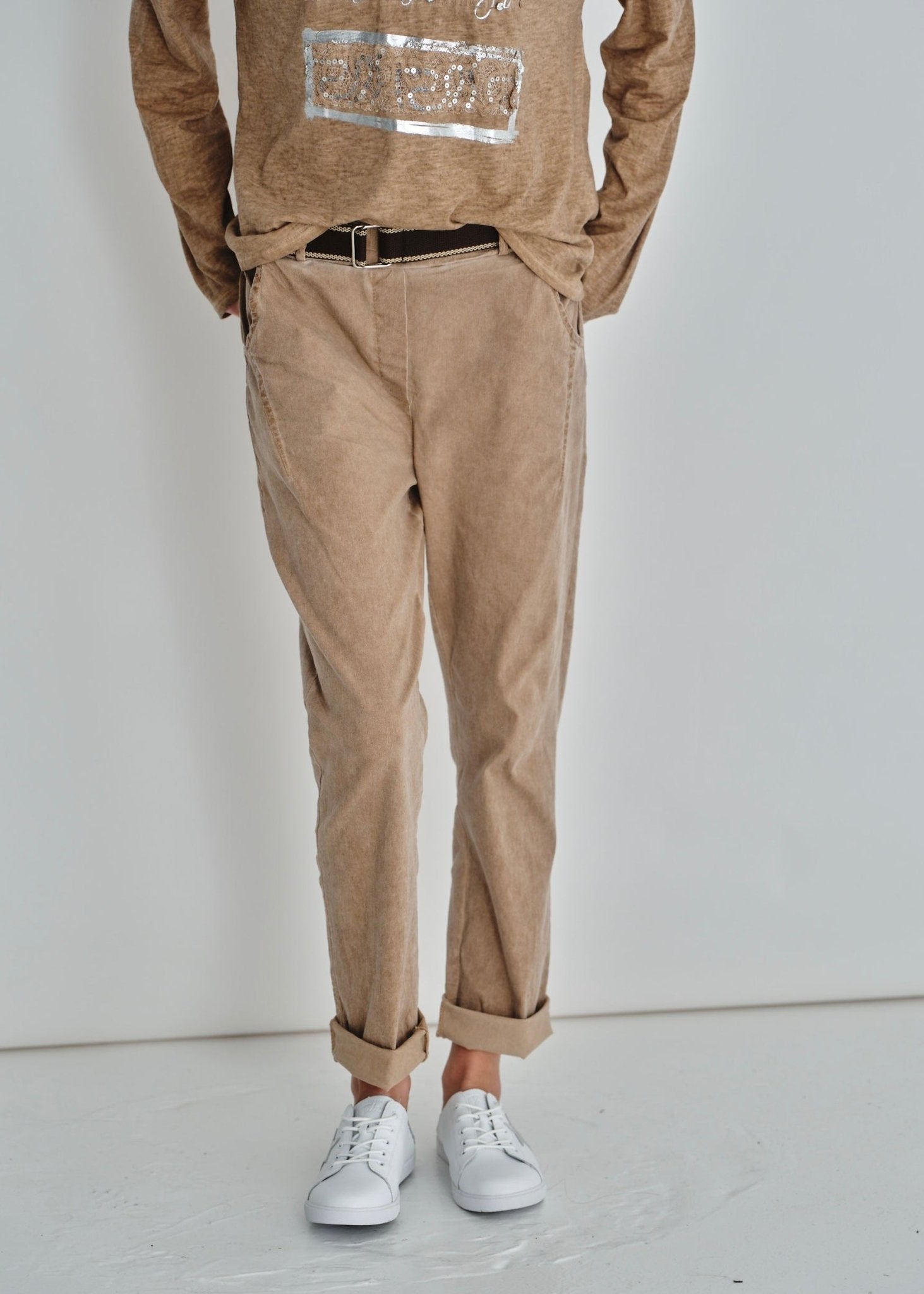 View our Barrel Joggers With Belt In Rust - by Tribute Store