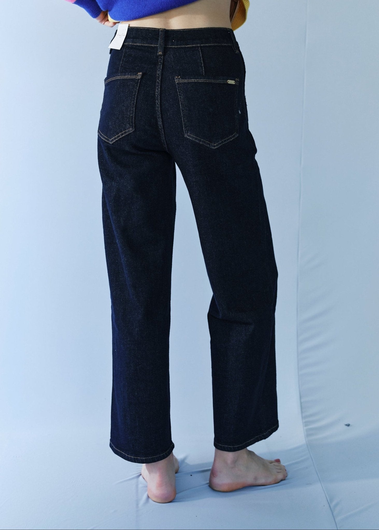 View our Barrel Leg Jeans in Dark Blue - by Tribute Store