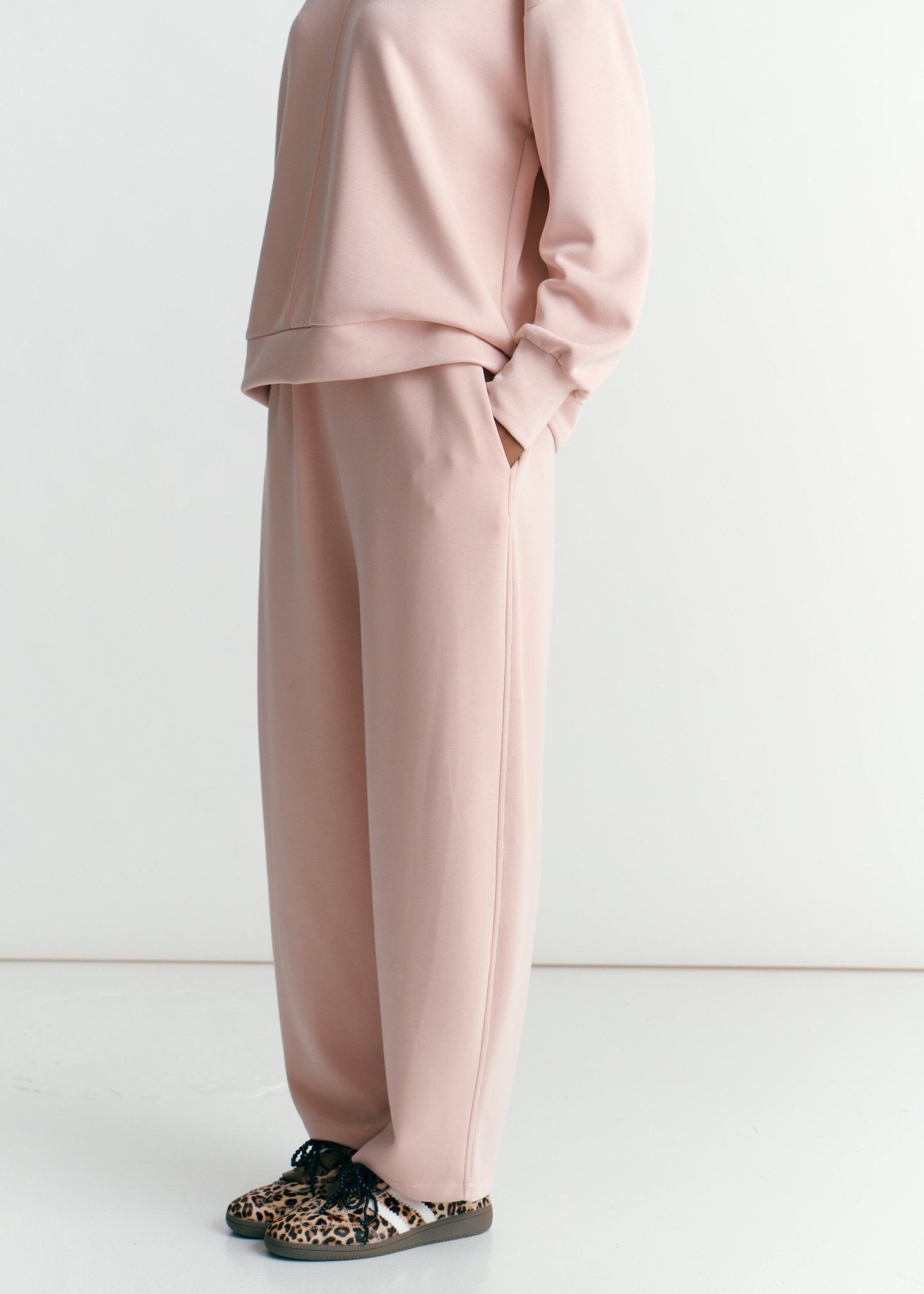 View our Barrel Track Pants In Blush Pink - by Tribute Store