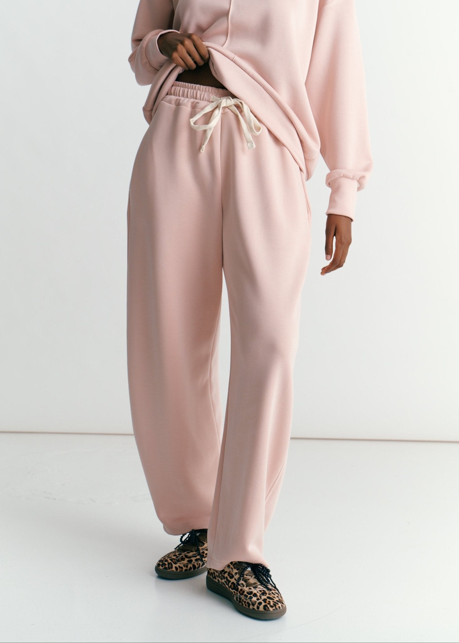 View our Barrel Track Pants In Blush Pink - by Tribute Store