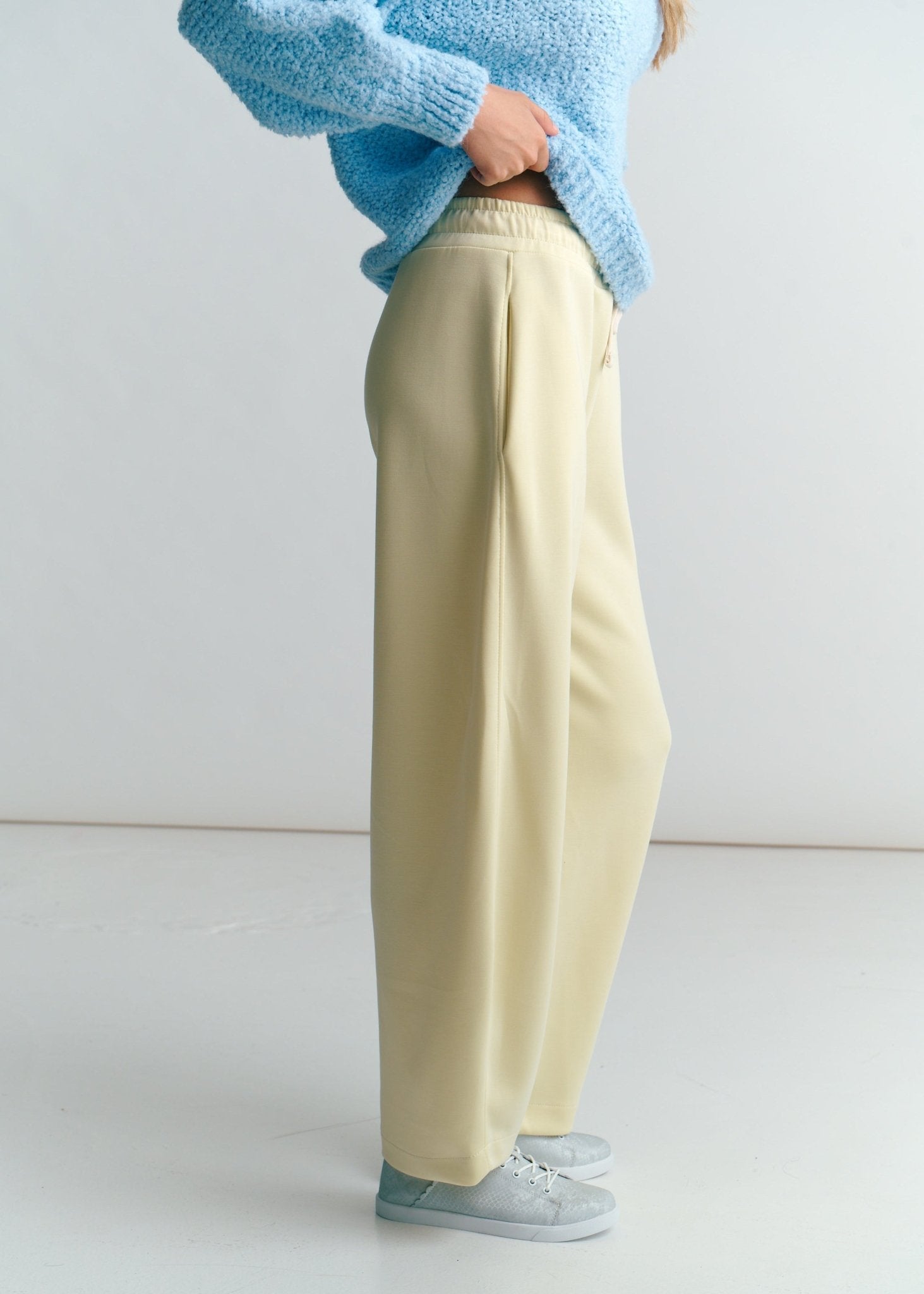 View our Barrel Track Pants In Butter Yellow - by Tribute Store