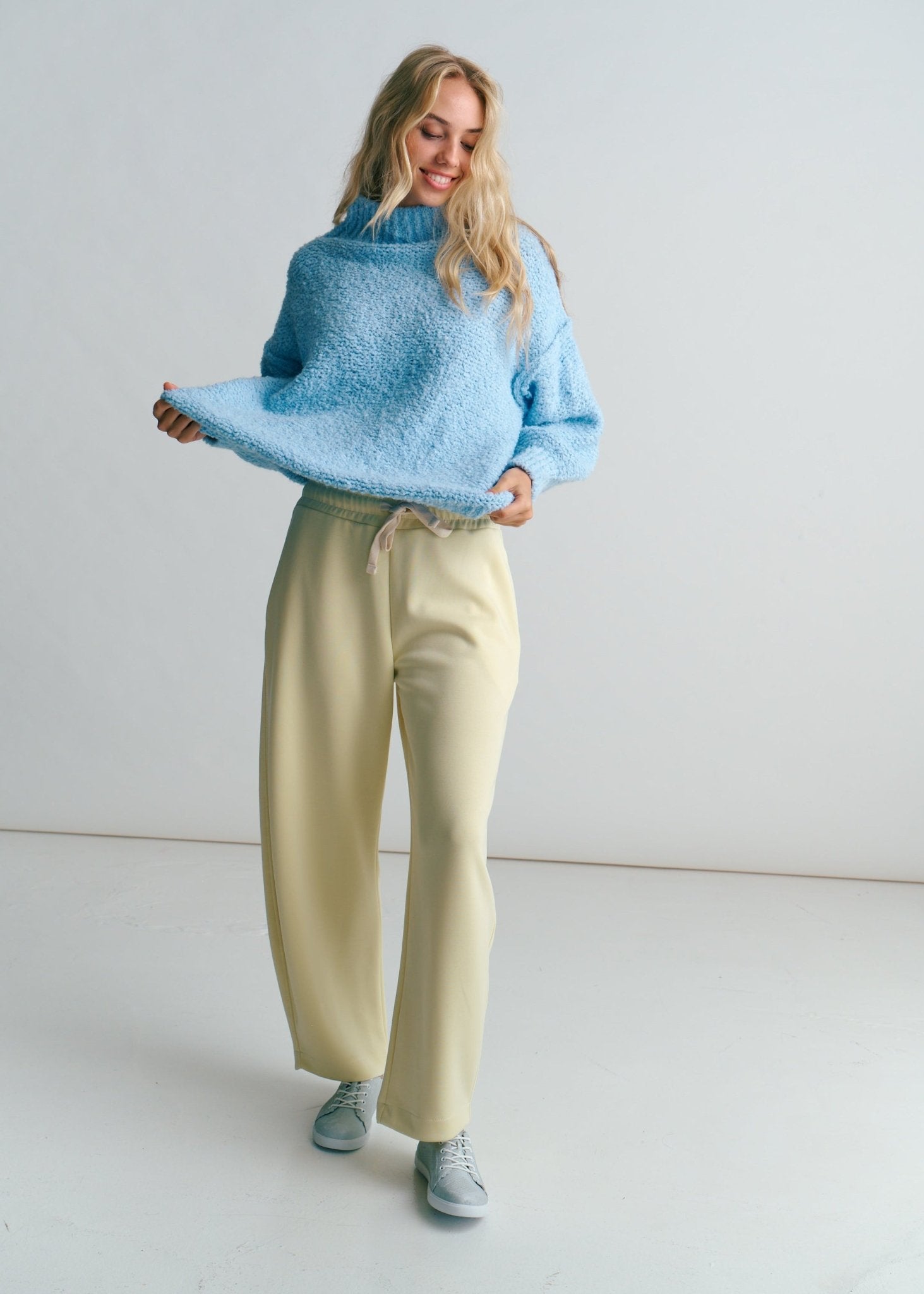 View our Barrel Track Pants In Butter Yellow - by Tribute Store