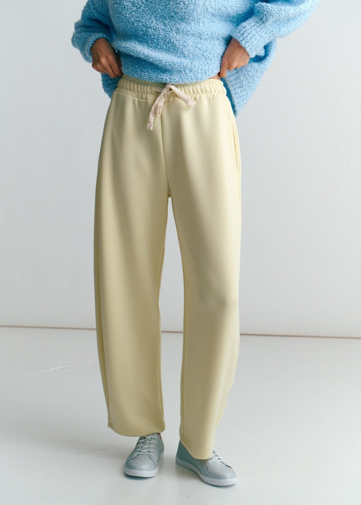 View our Barrel Track Pants In Butter Yellow - by Tribute Store