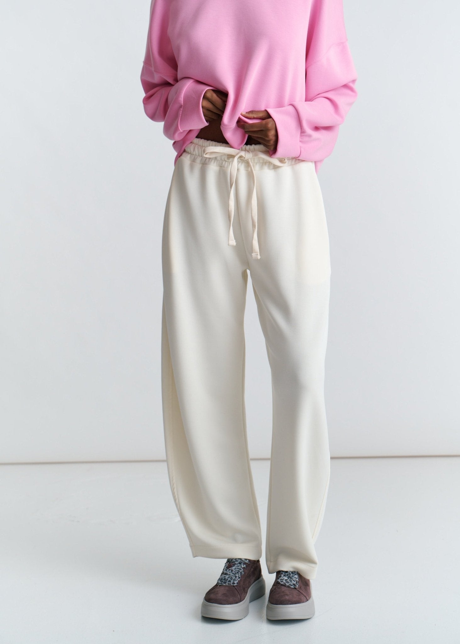 View our Barrel Track Pants In Cream - by Tribute Store