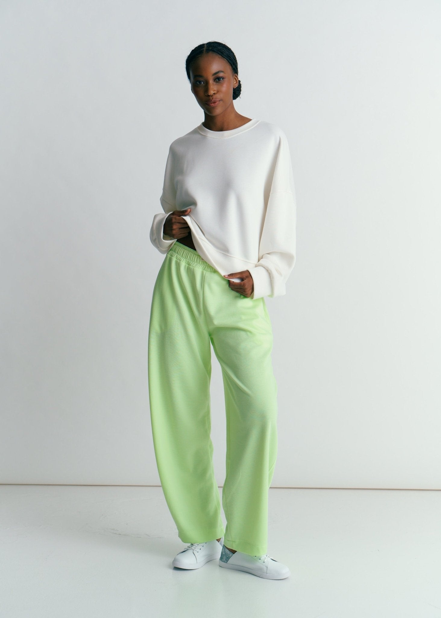 View our Barrel Track Pants In Neon Green - by Tribute Store