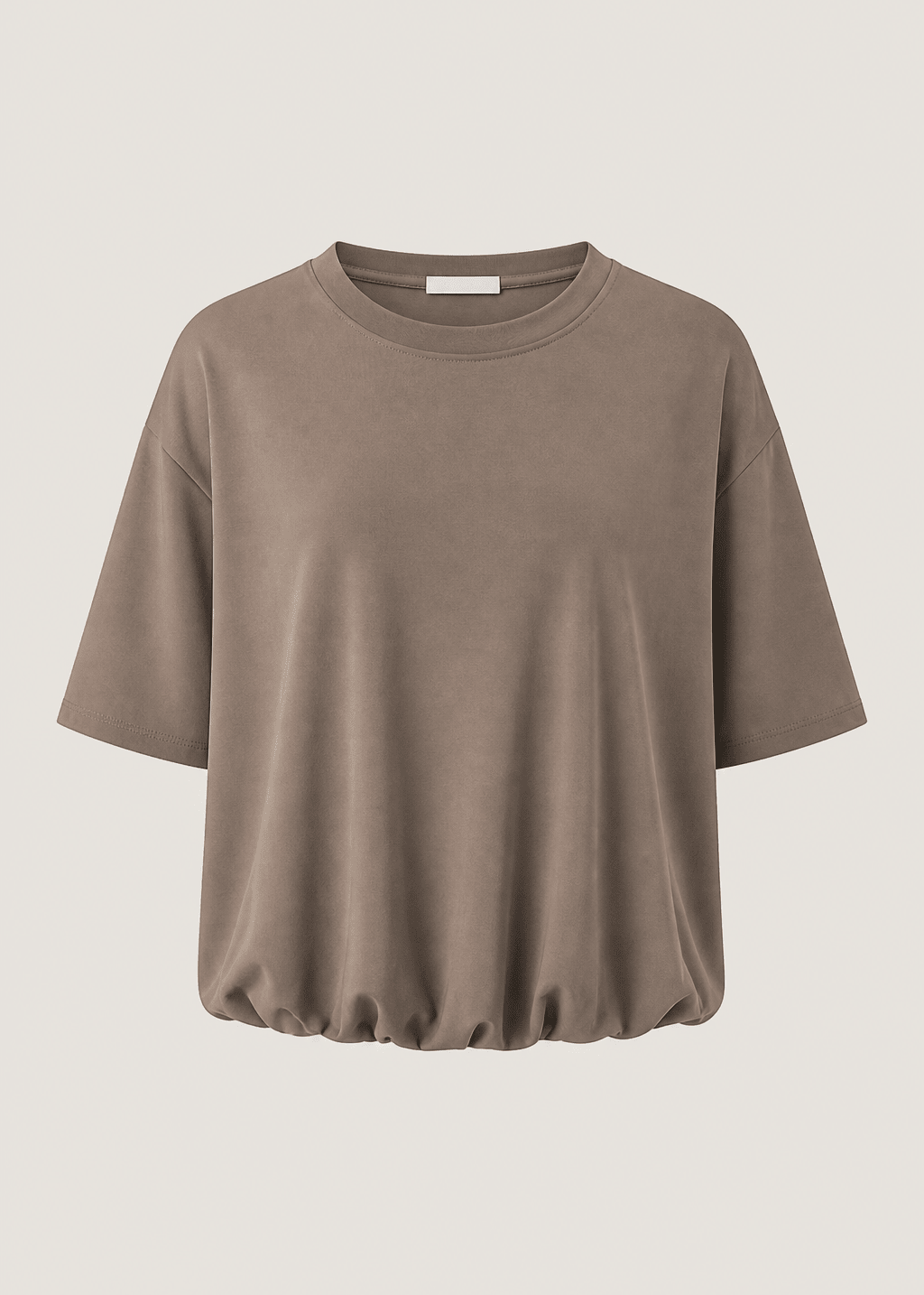 View our Beurre Butter Feel Bubble Tee In Dark Taupe - by Tribute Store
