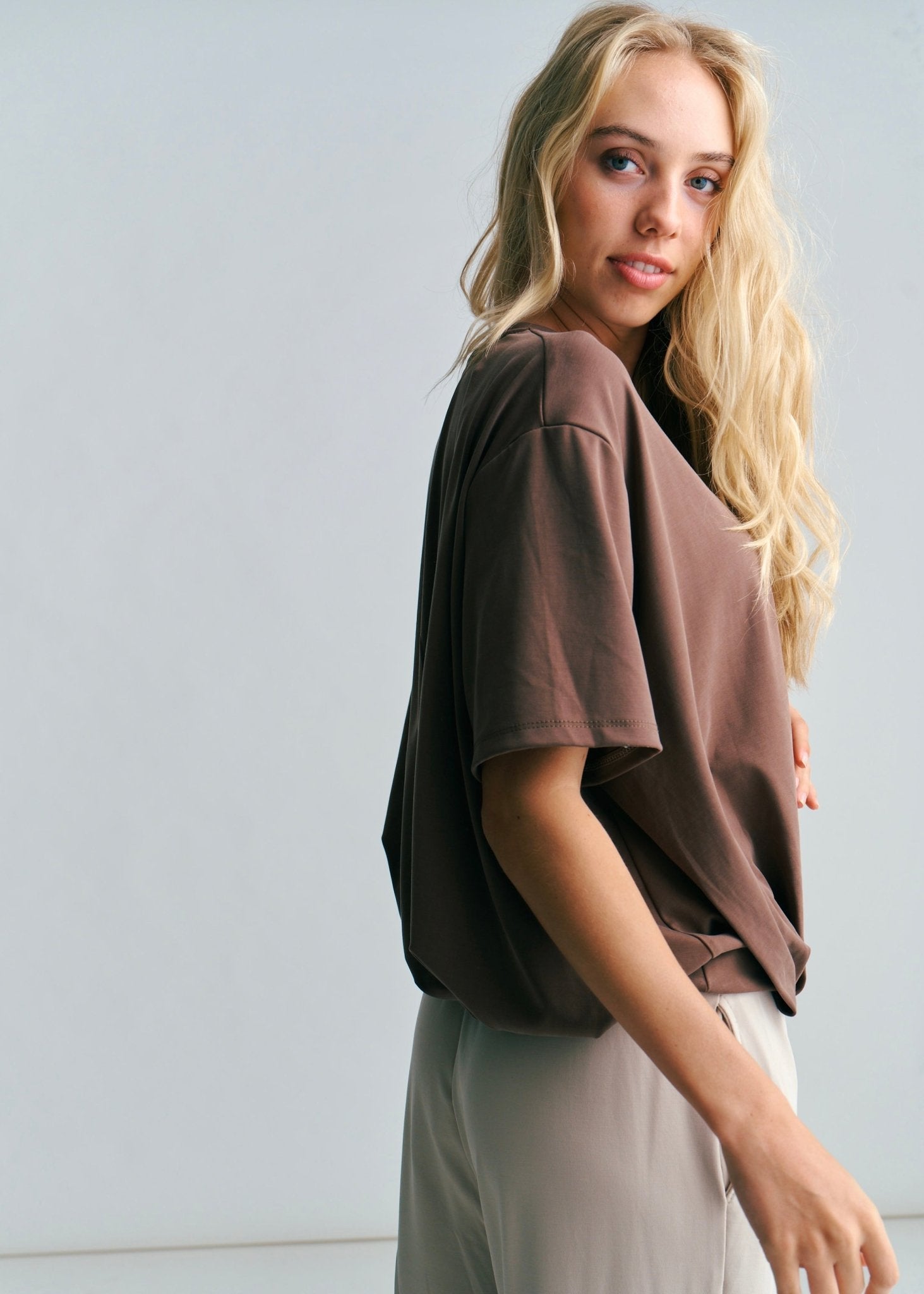 View our Beurre Butter Feel Bubble Top In Chocolate - by Tribute Store