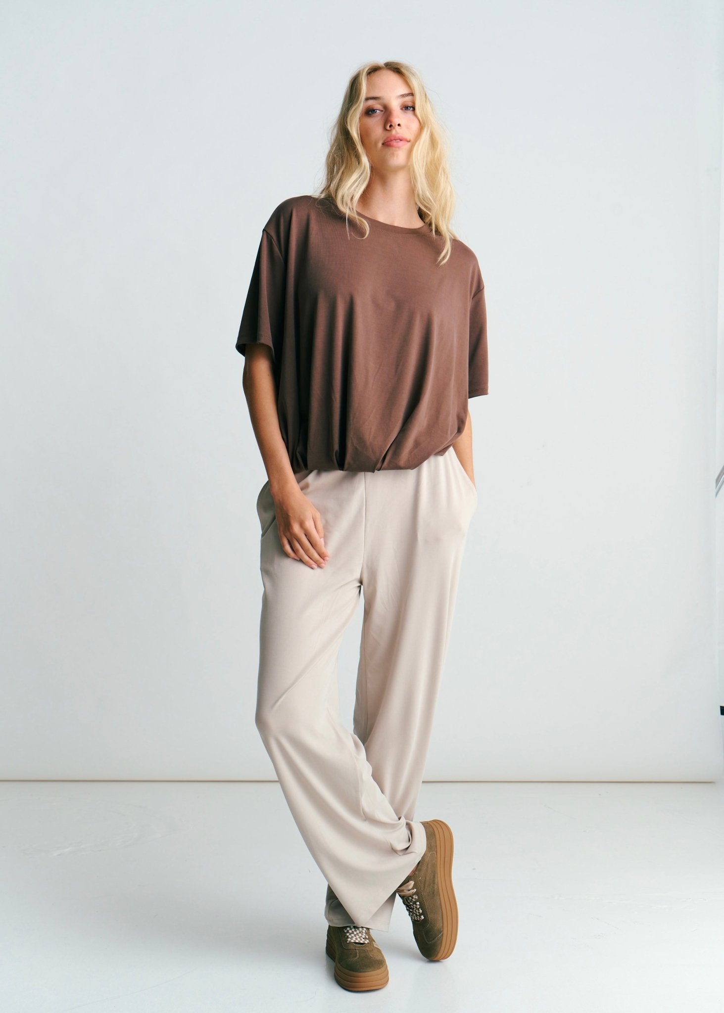 View our Beurre Butter Feel Palazzo Pants In Beige - by Tribute Store