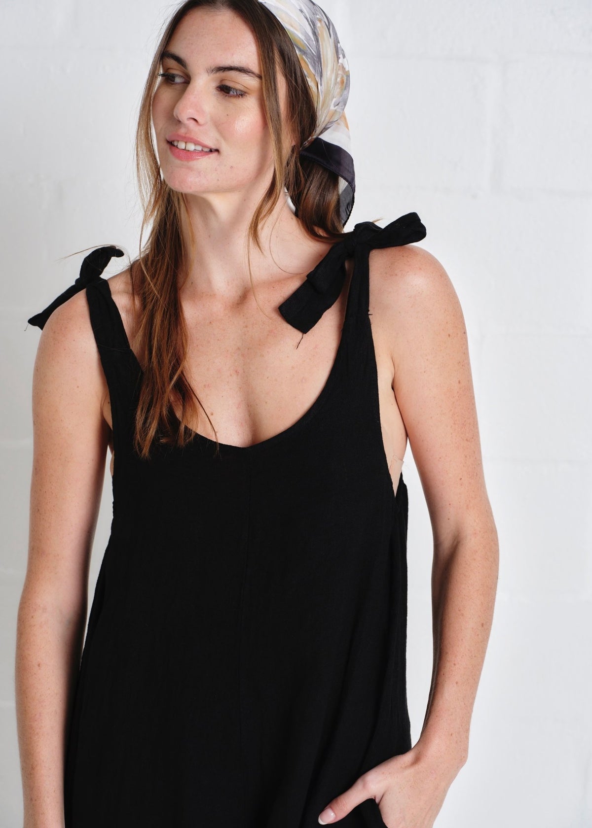 View our Bondi Italian Linen Playsuit In Black - by Tribute Store