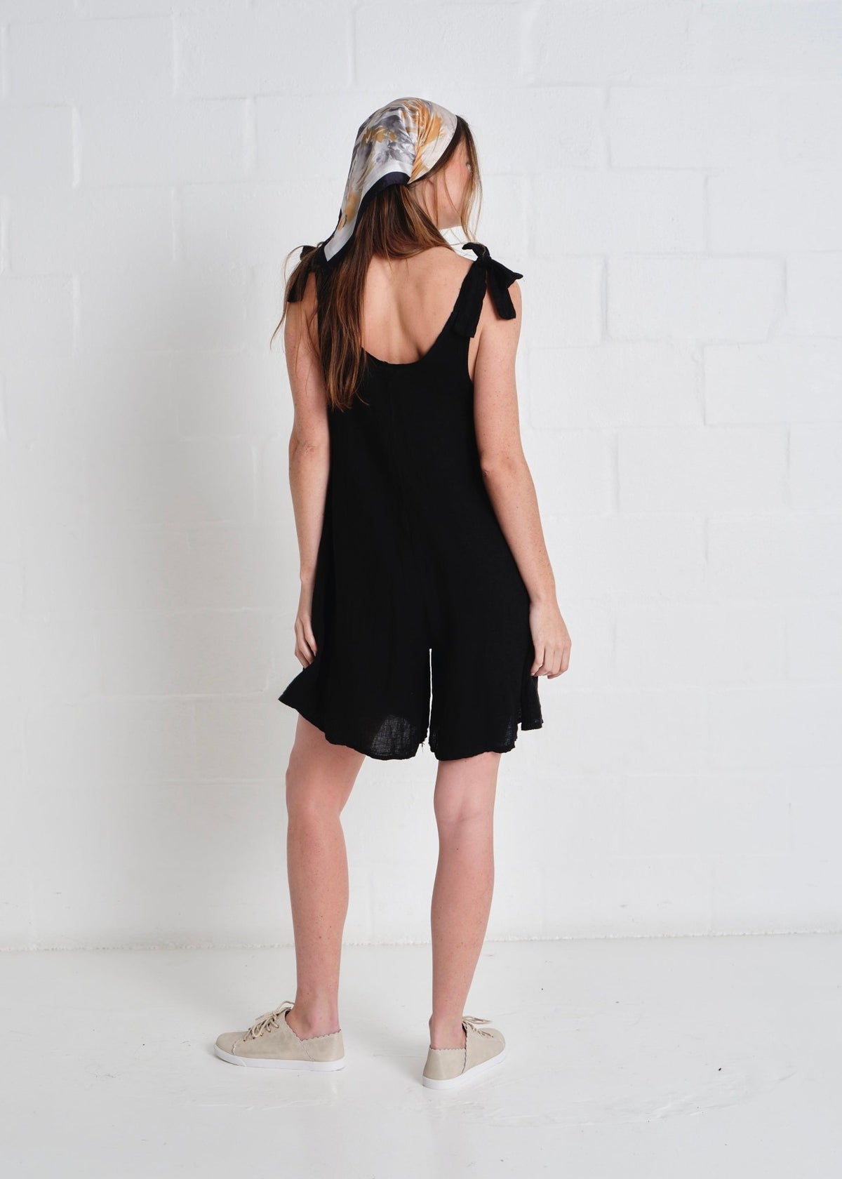 View our Bondi Italian Linen Playsuit In Black - by Tribute Store