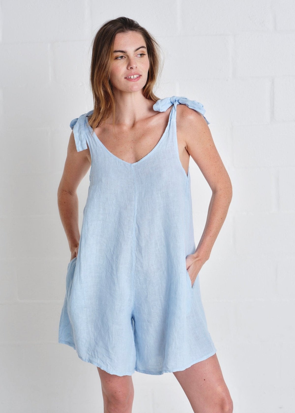 View our Bondi Playsuit In Sky Blue - by Tribute Store