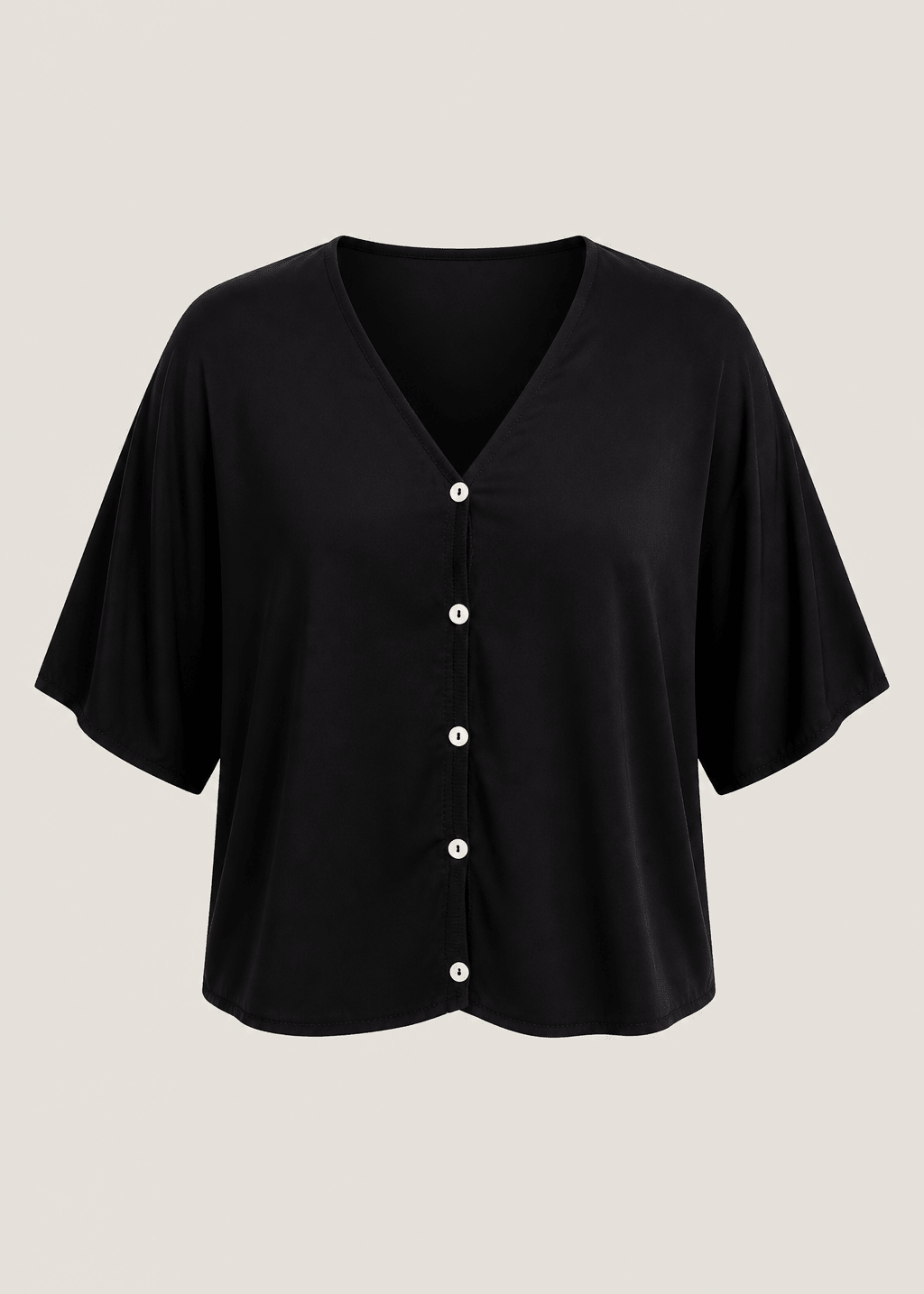 View our Button Up Cardi With 3/4 Sleeves In Black - by Tribute Store