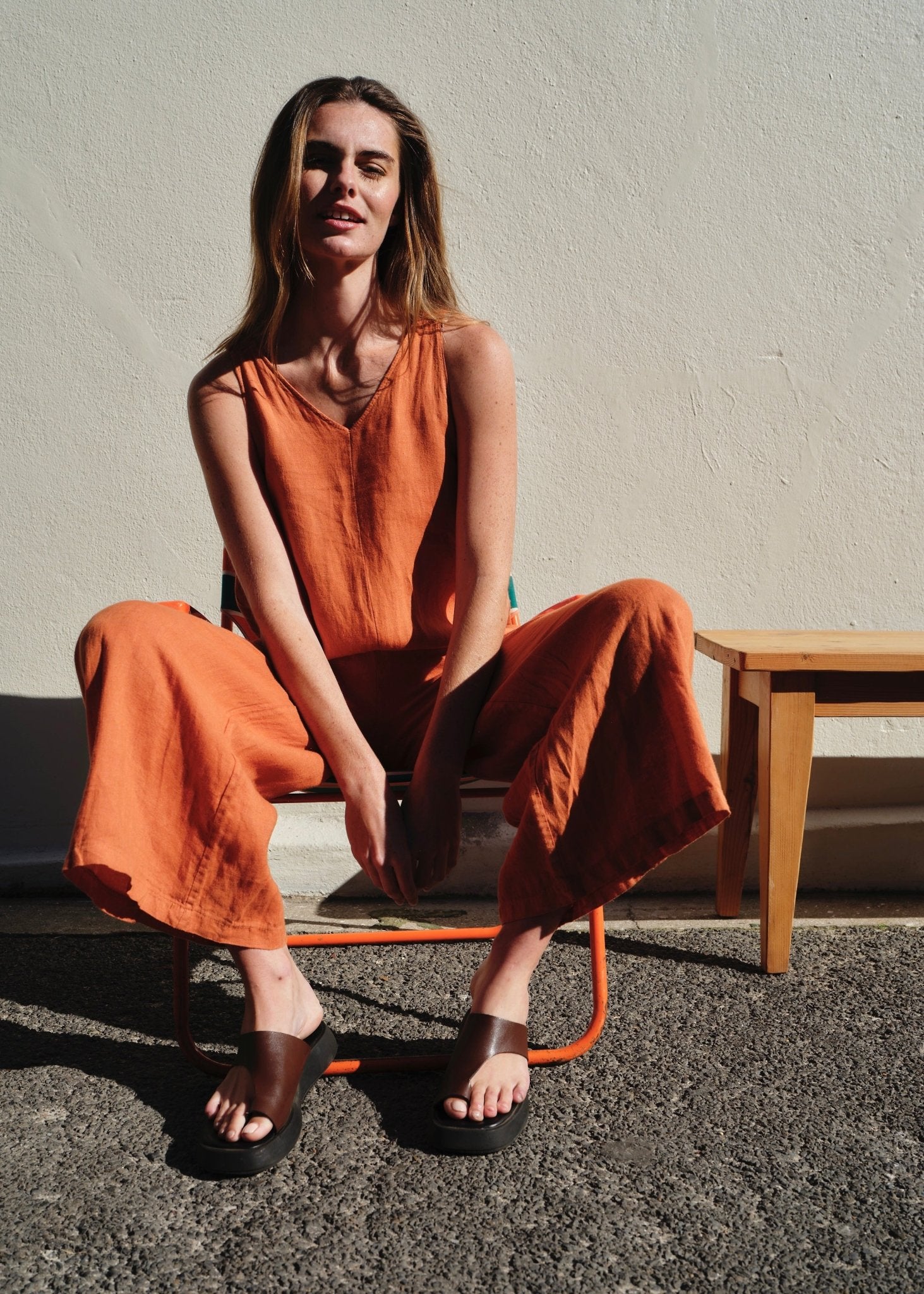 View our Cabo Long Jumpsuit In Rust - by Tribute Store