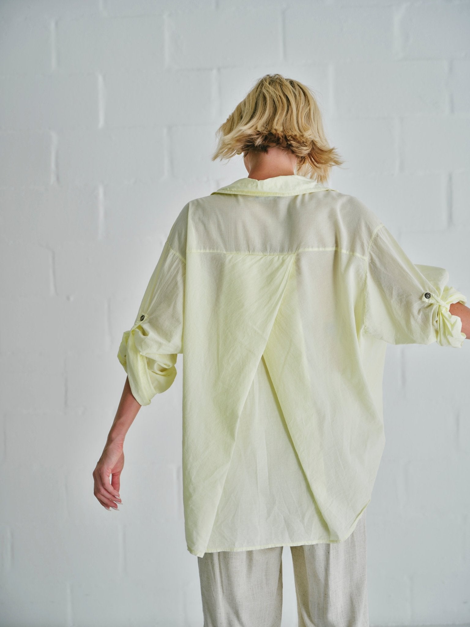 View our Calabria Italian Cotton Shirt In Butter Yellow - by Tribute Store