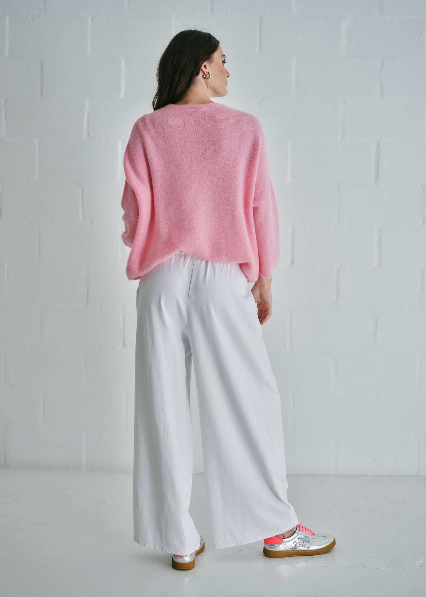 View our Calabria Italian Wide Leg Tracksuit Pants White - by Tribute Store